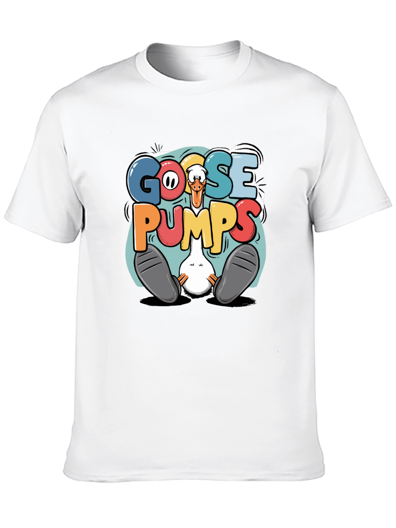 Black Goosebumps Graphic Tee - Funny Cartoon Goose T-Shirt view 10
