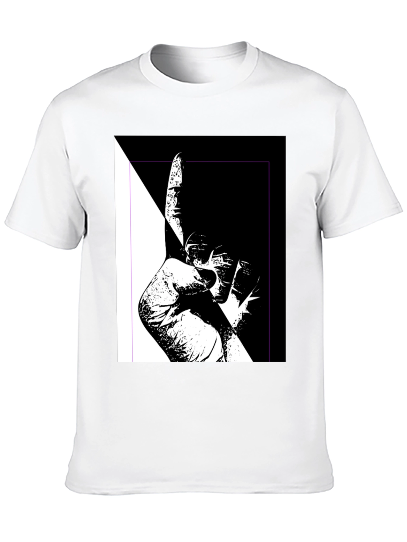 Black Unique Black & White Graphic Tee view 10