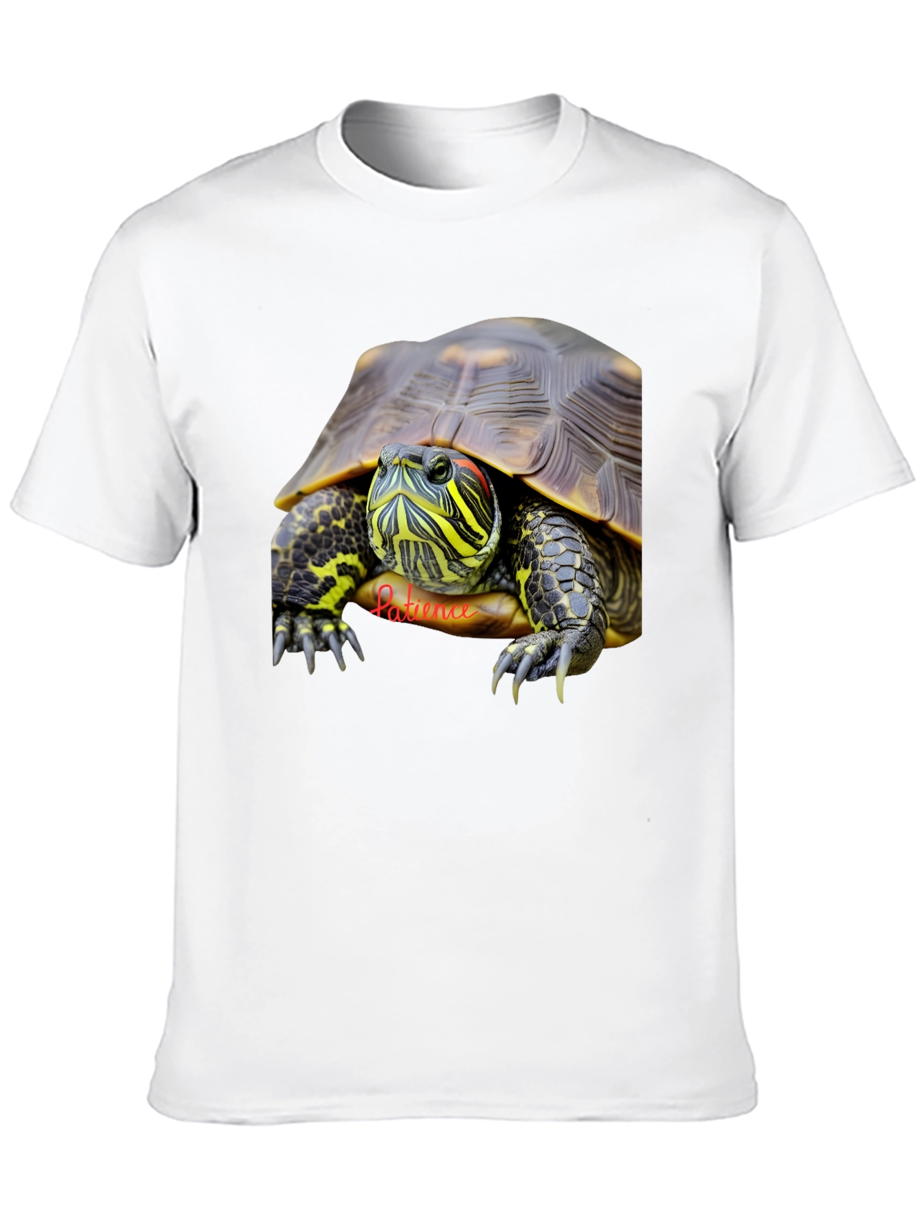 Black Turtle Graphic Tee - Patience Design - Black Cotton T-Shirt view 10