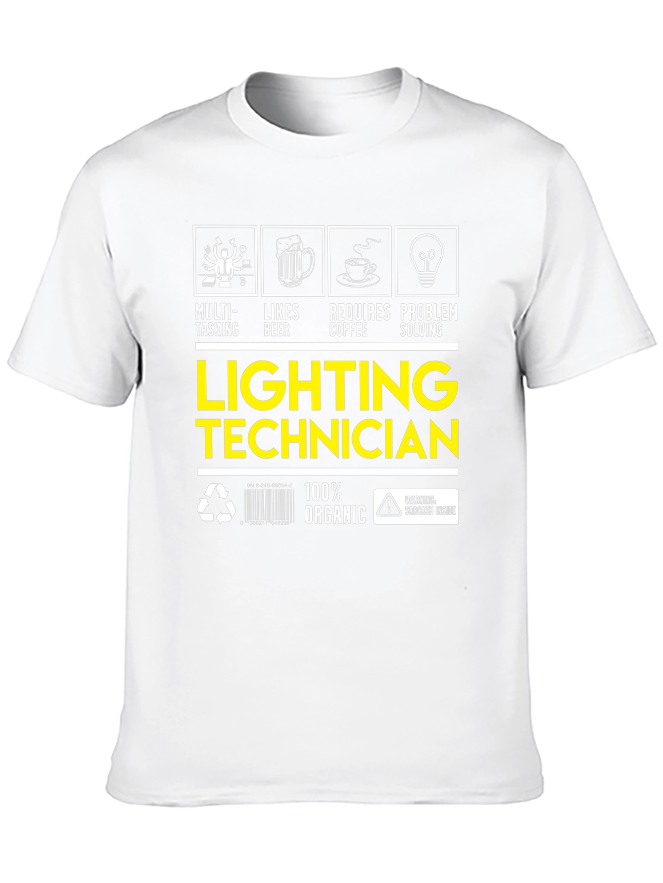 Black Lighting Technician T-Shirt: Multi-Tasking, Likes Beer view 10