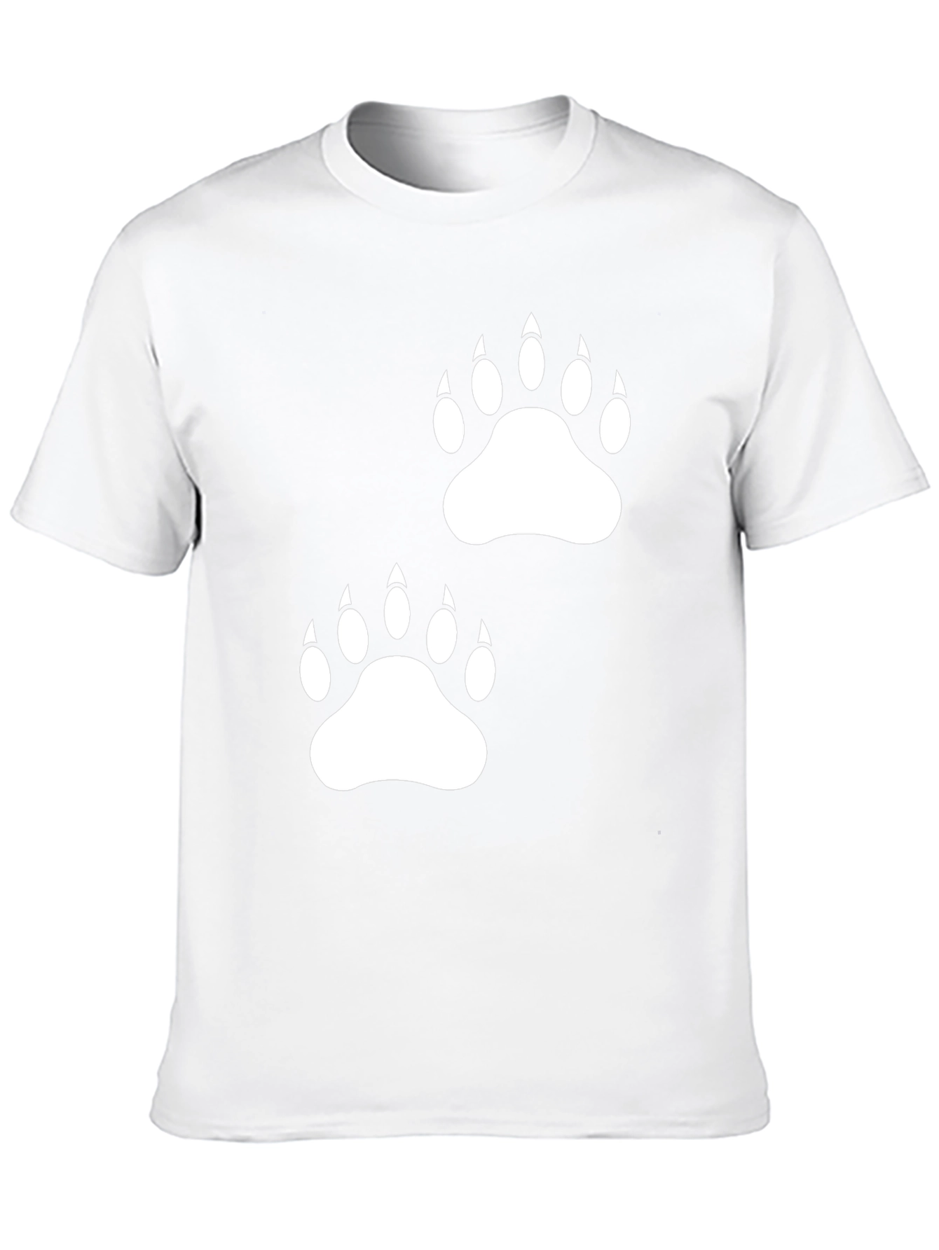 Black Bear Paw Print Graphic Black Tee Shirt view 10