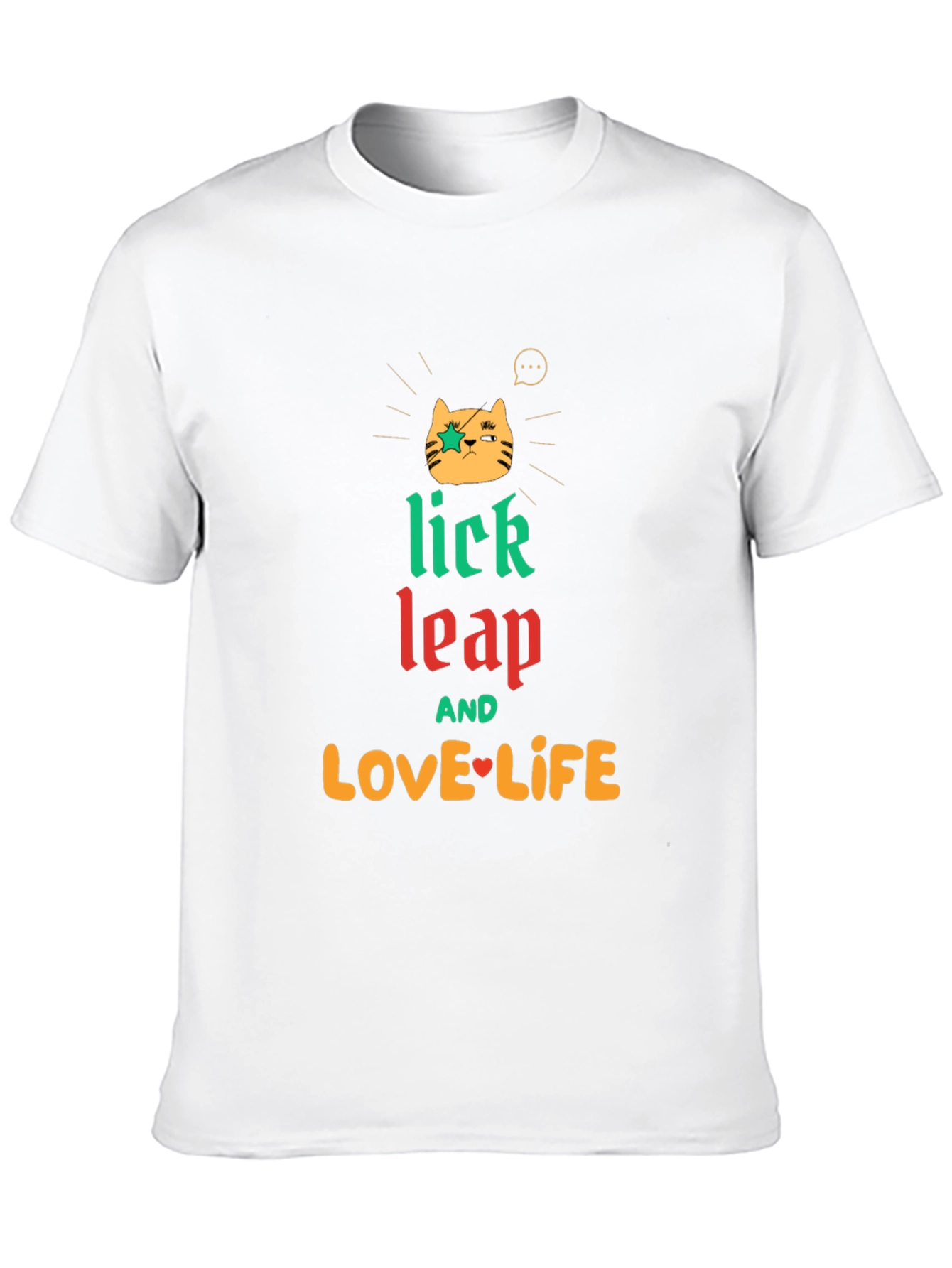 Black Lick Leap Love Life Cat Graphic Tee - Black view 10