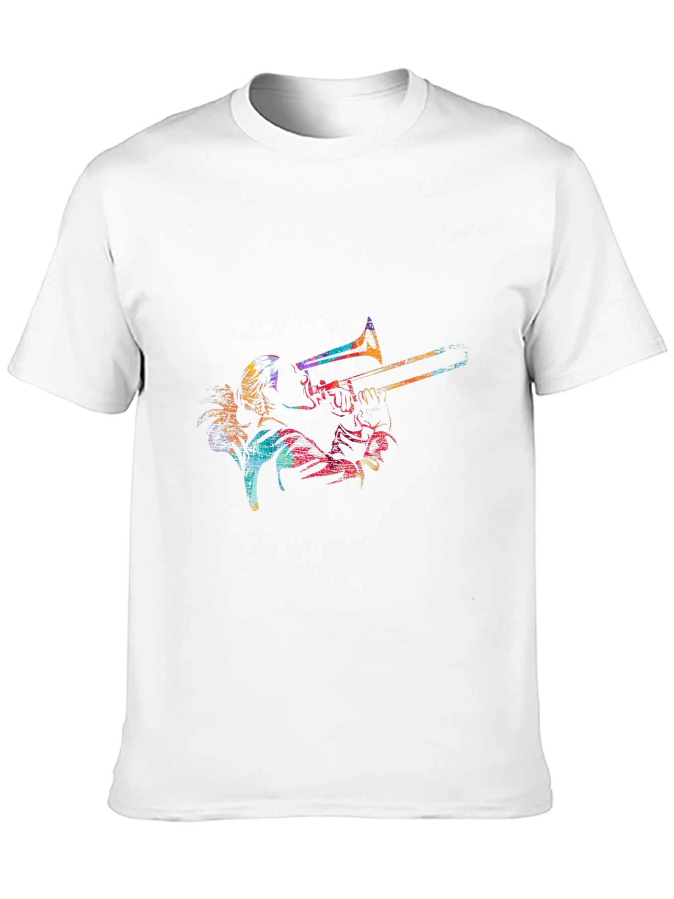 Black Colorful Trombone Player Graphic Black Tee view 10