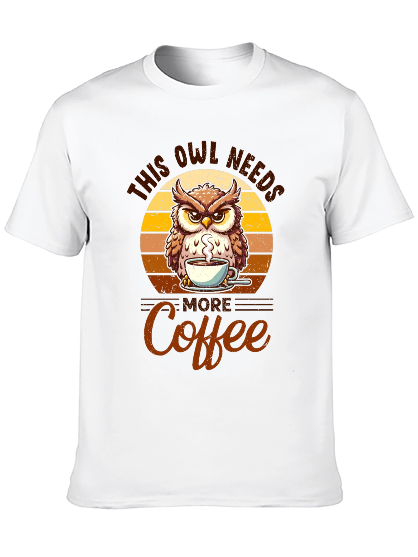 Black Owl Needs More Coffee Black T-Shirt view 10
