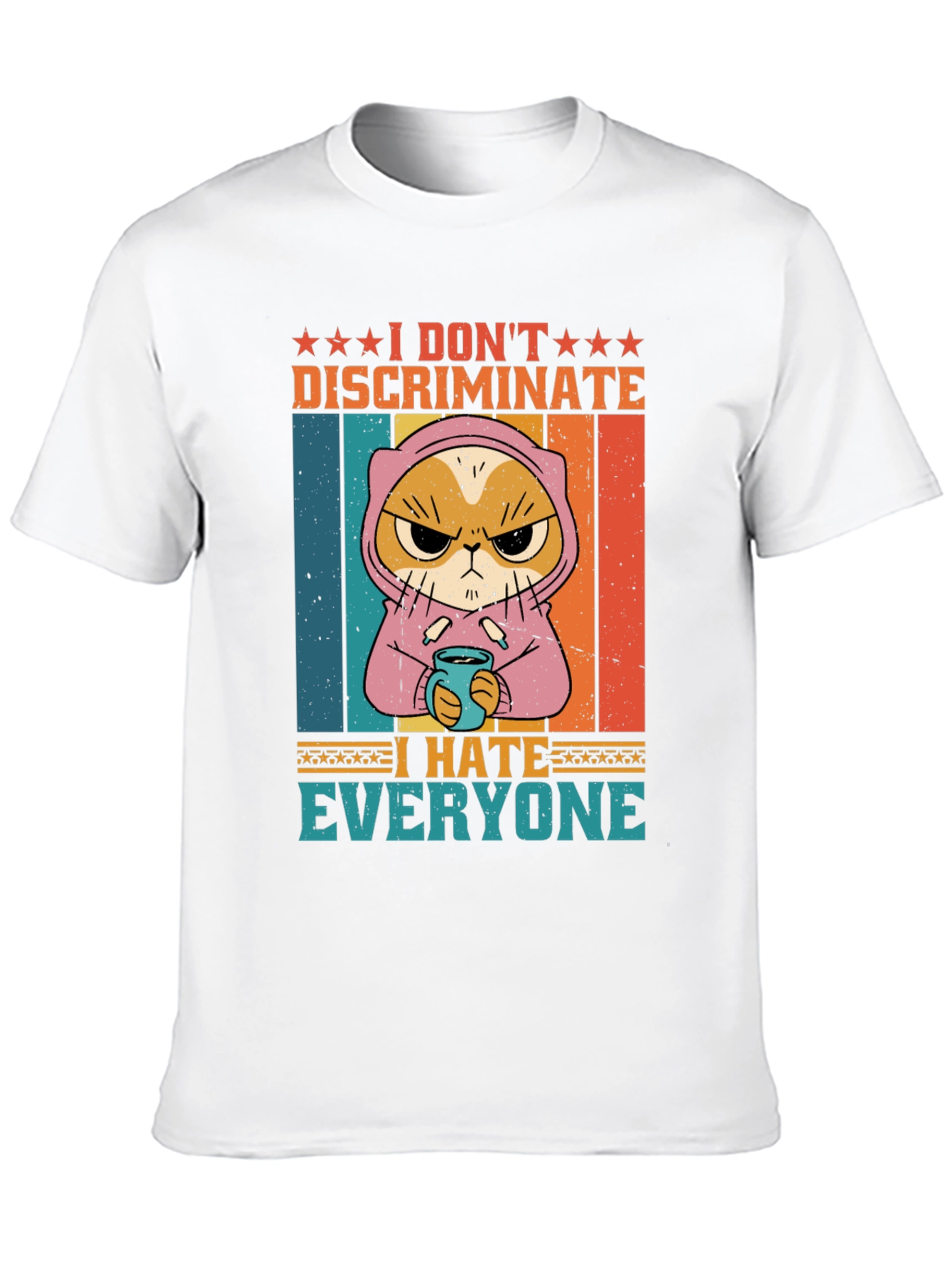 Black I Don't Discriminate, I Hate Everyone T-Shirt view 10
