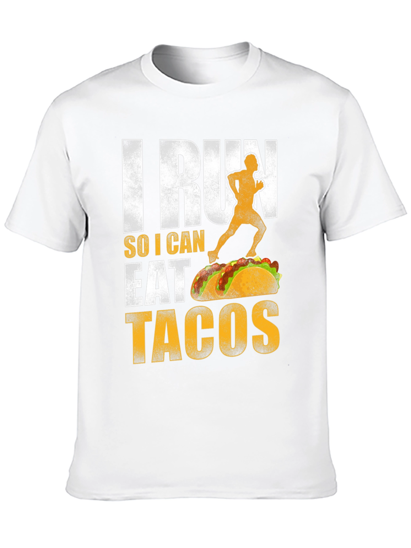 Black I Run So I Can Eat Tacos Graphic Tee view 10