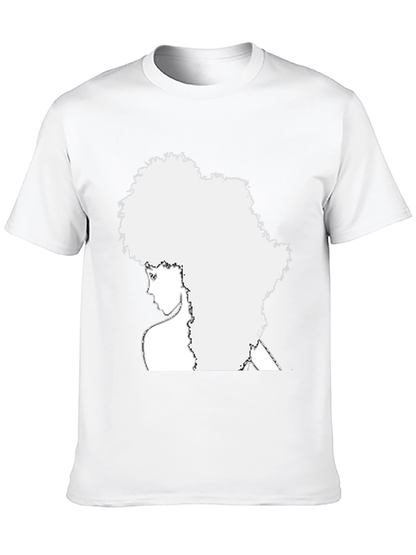 Black Afro Silhouette Tee - Black Unisex Shirt view 10