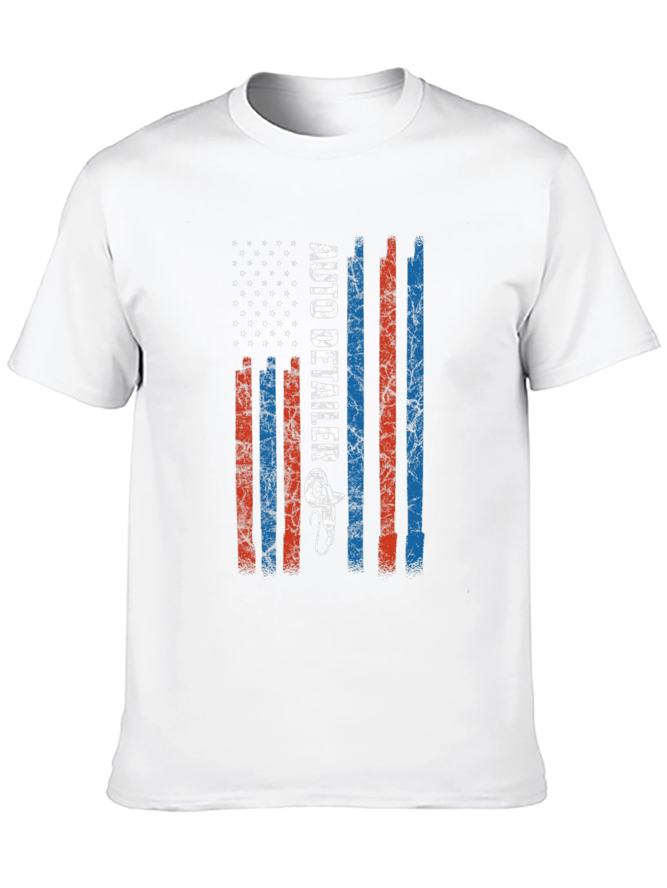 Black Auto Detailer US Flag T-Shirt view 10