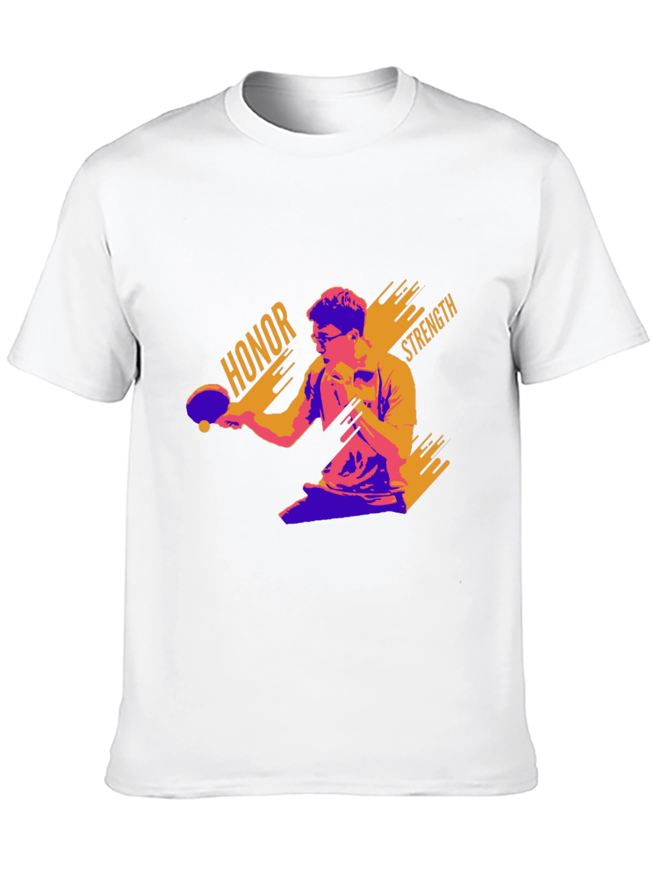 Black Honor Strength Table Tennis Graphic Tee view 10