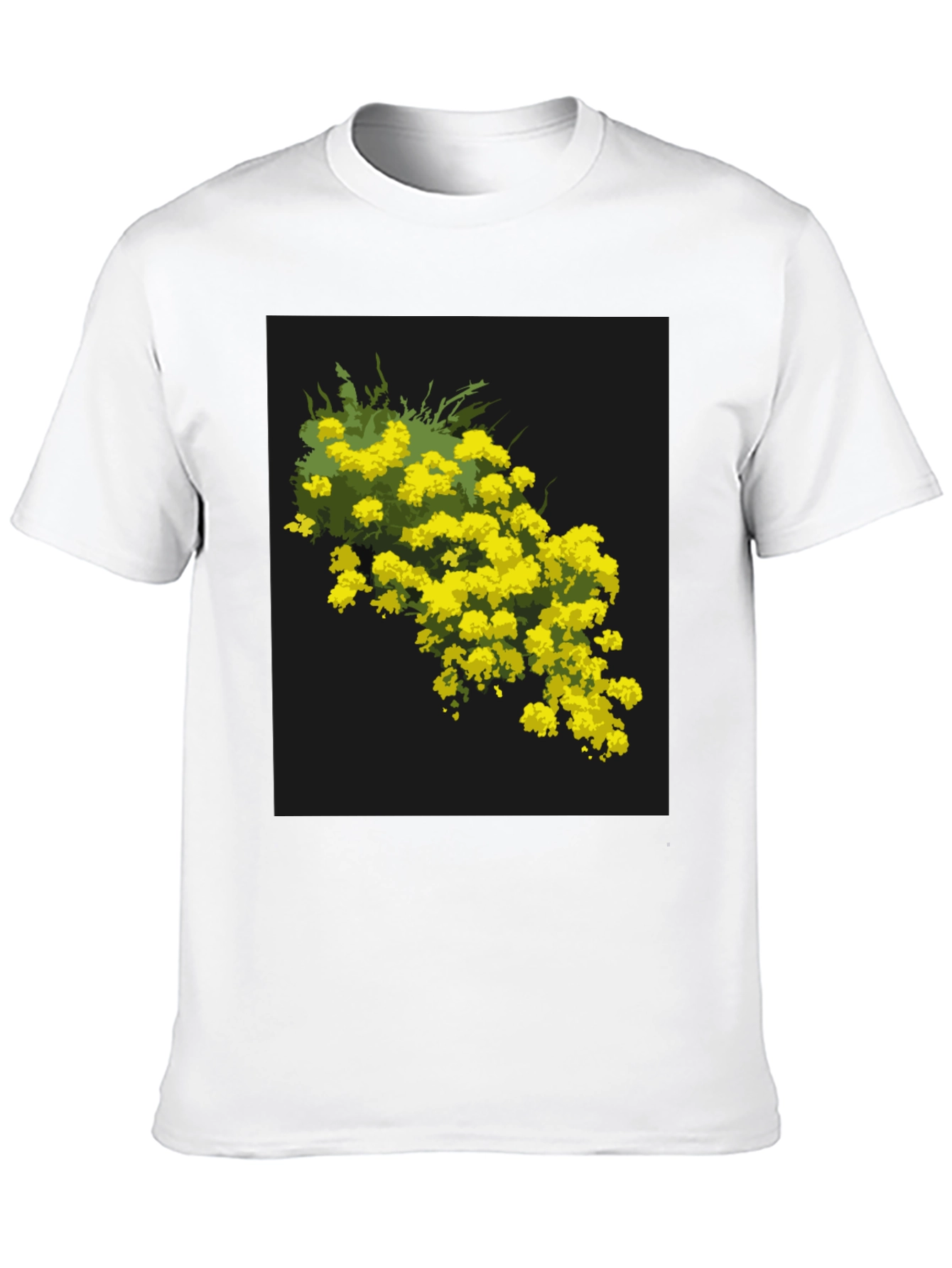 Black Floral Print Black Crew Neck T-Shirt view 10