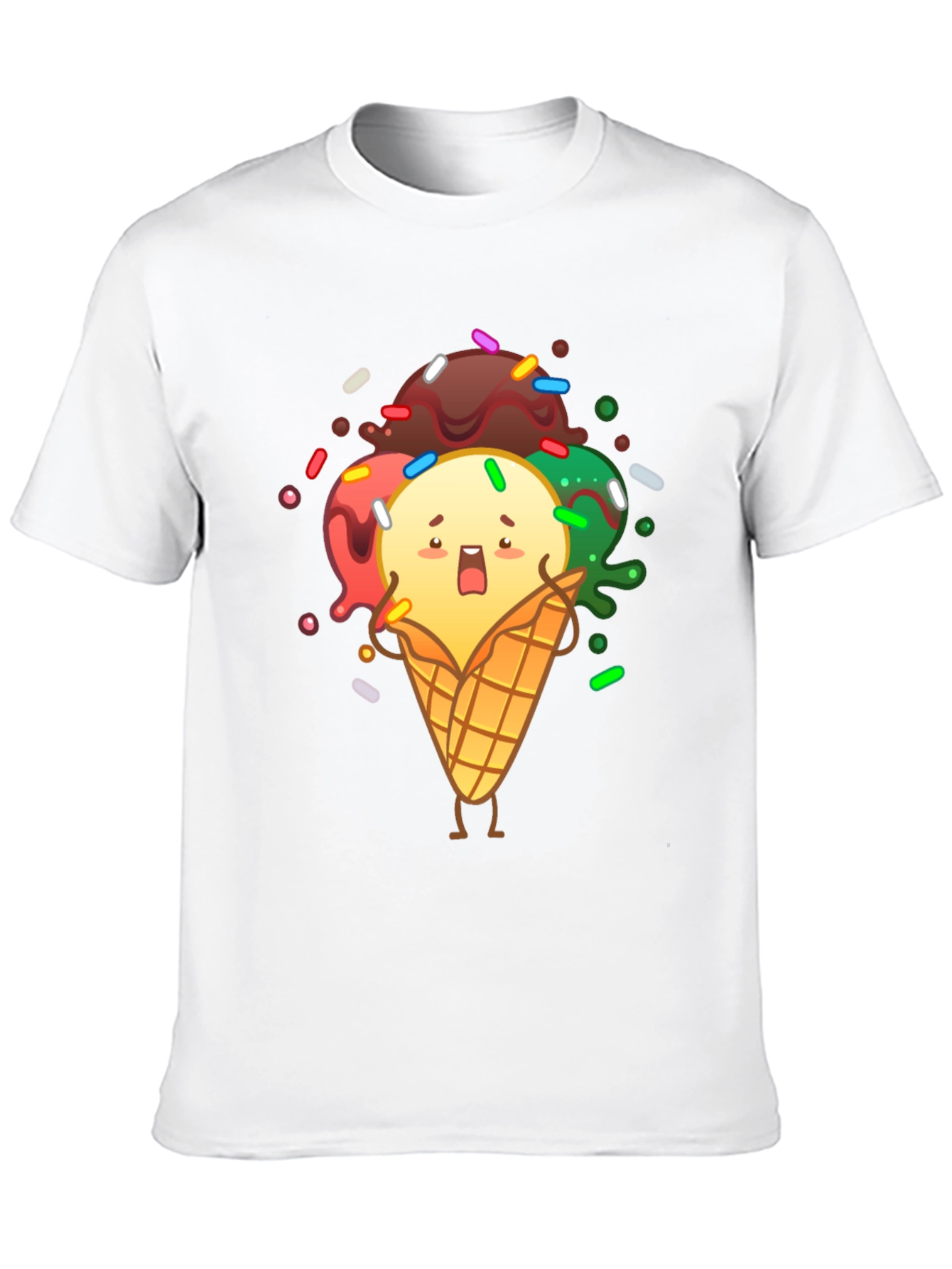 Black Funny Ice Cream Graphic T-Shirt view 10
