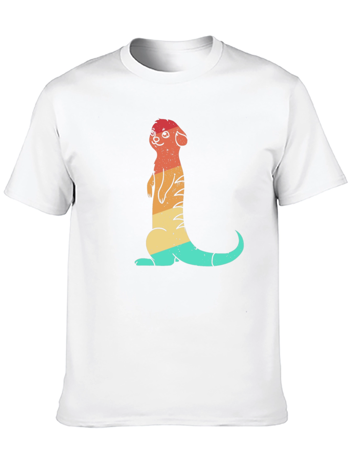 Black Retro Meerkat Graphic Tee - Vintage Style Unisex T-Shirt view 10