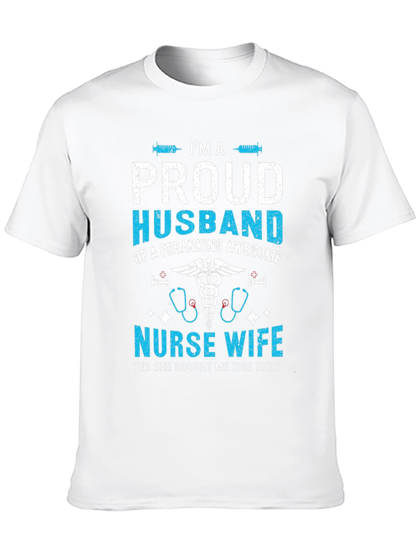 Proud Husband Nurse Wife Graphic Tee - Black Cotton T-Shirt - 10