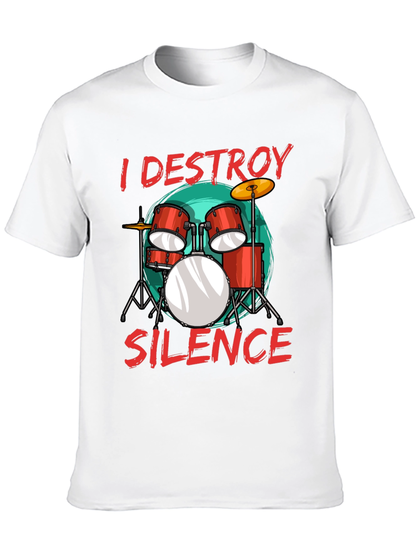 Black I Destroy Silence Drummer T-Shirt Music Lover Tee view 10