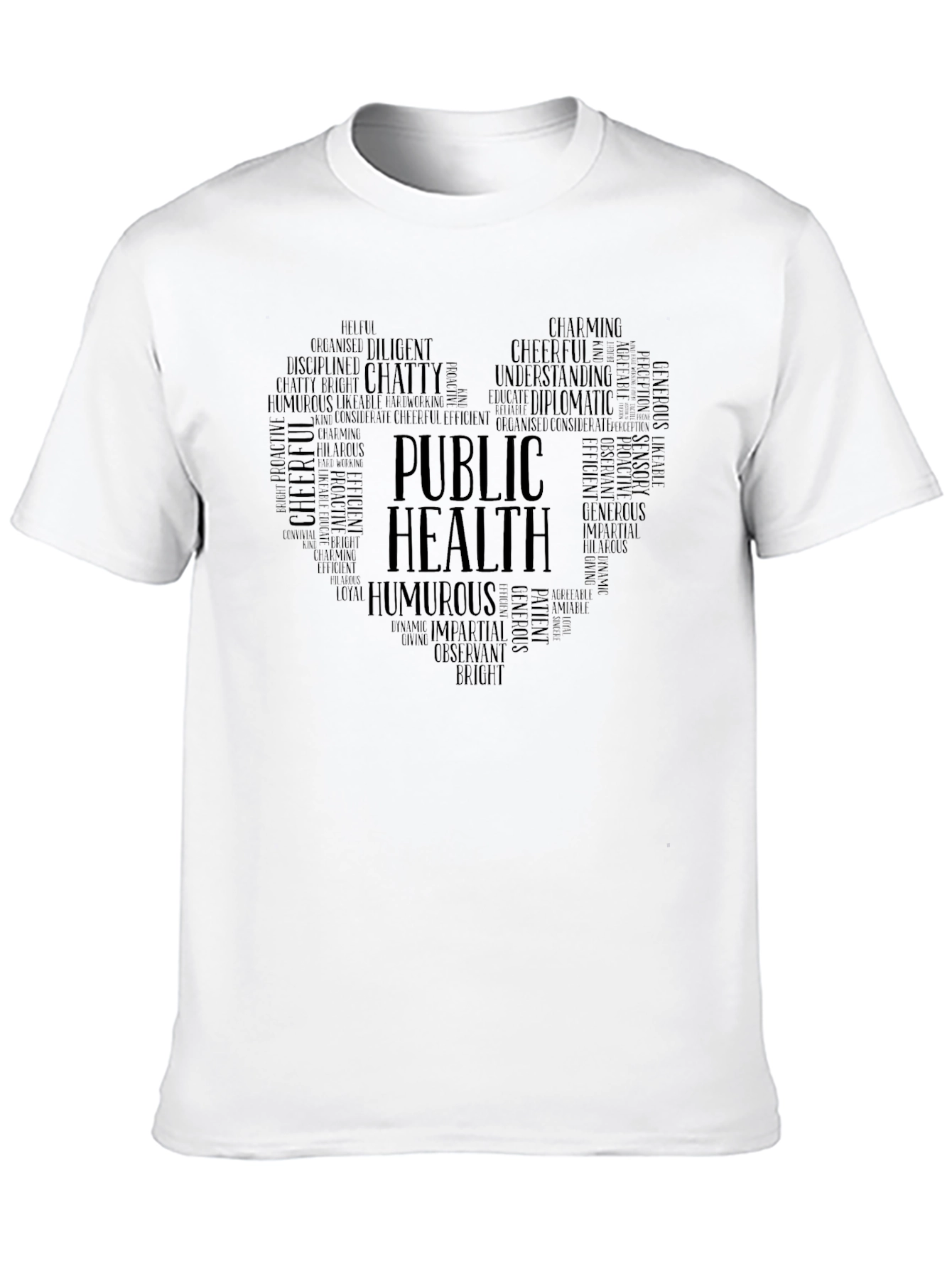 Black Public Health Word Art Graphic T-Shirt view 10