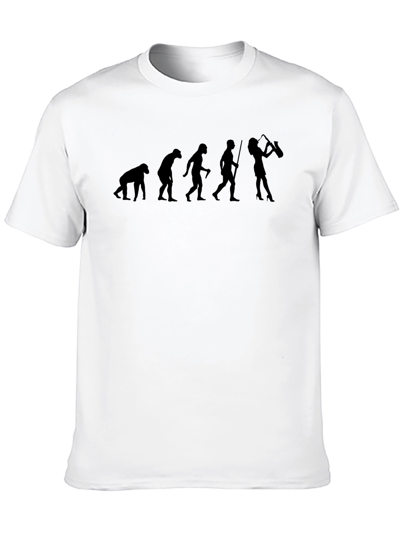 Black Evolution of Saxophone T-Shirt - Musician Tee view 10