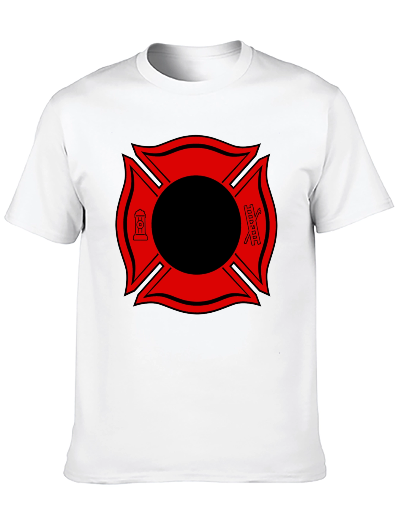 Black Firefighter Maltese Cross Graphic Tee view 10