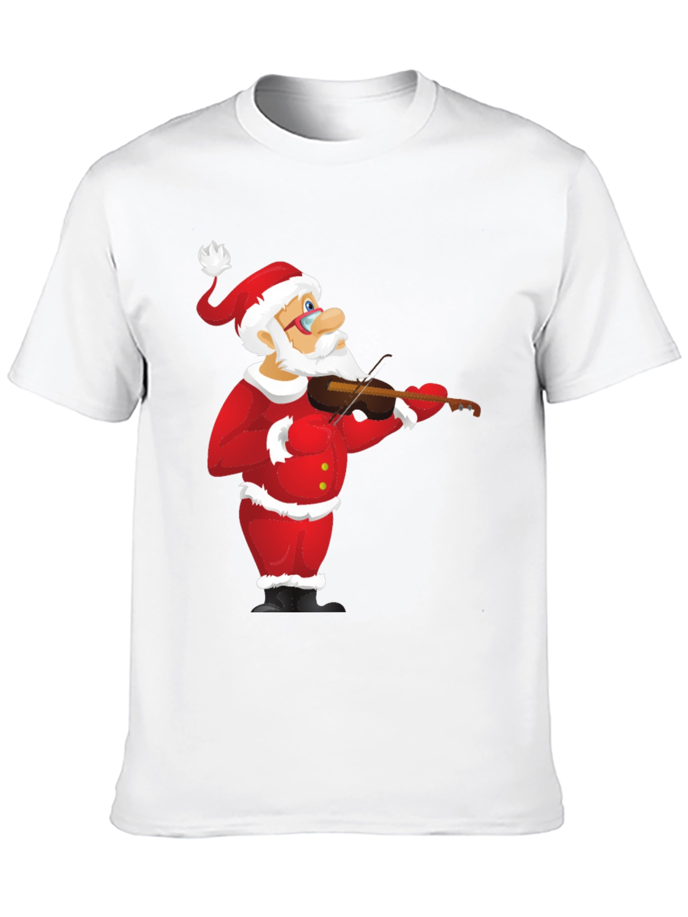 Black Santa Claus Violinist Black T-Shirt view 10