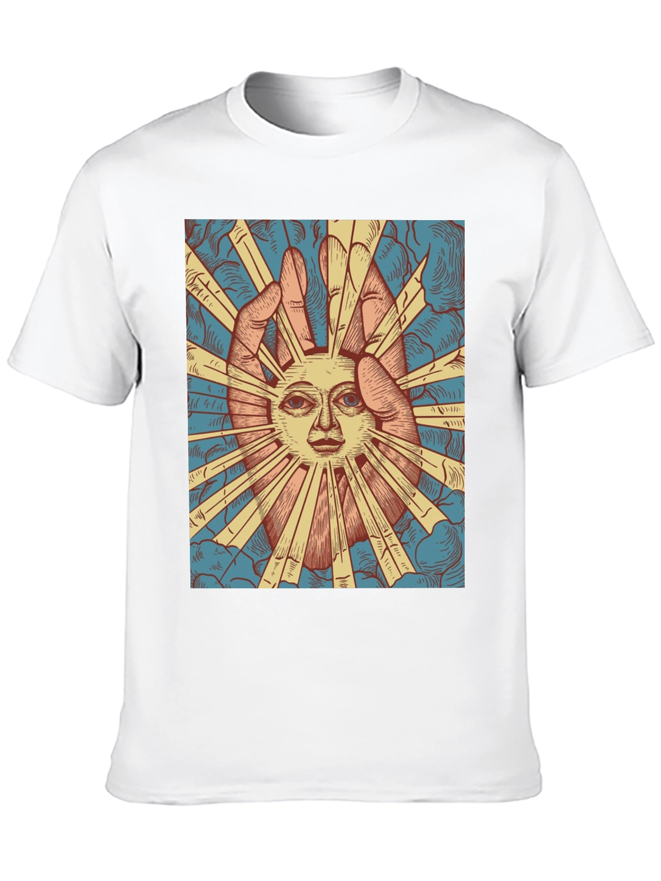 Black Mystic Sun Graphic Tee - Unique Hand Drawn Design view 10