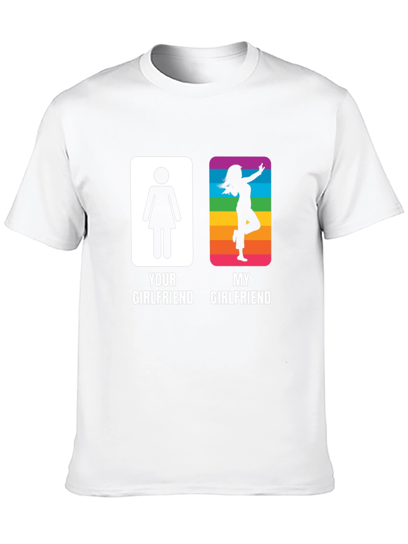 Black Funny 'Your Girlfriend vs. My Girlfriend' Graphic T-Shirt view 10