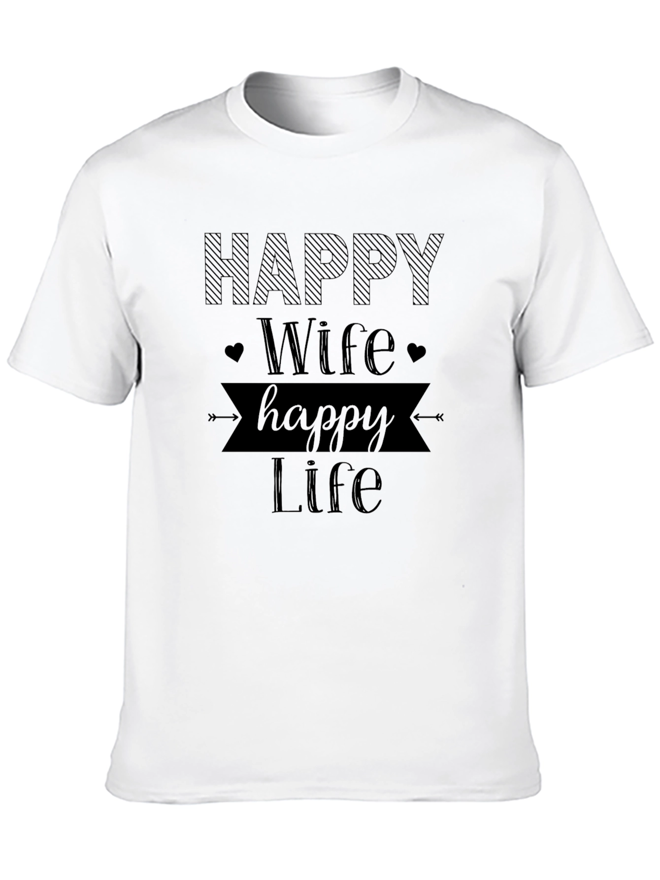 Black Happy Wife Happy Life Graphic Tee view 10