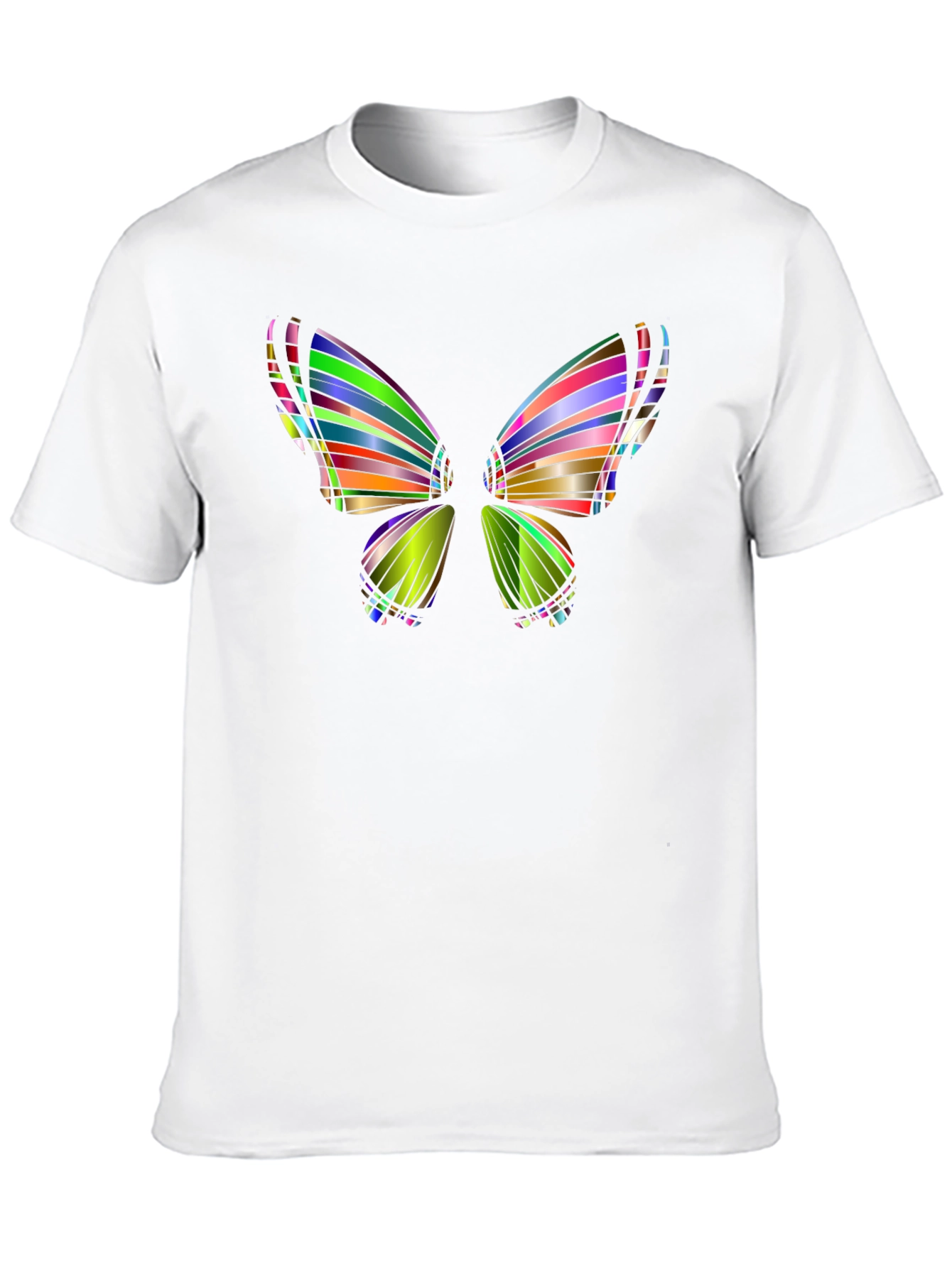 Black Colorful Butterfly Graphic Black T-Shirt view 10