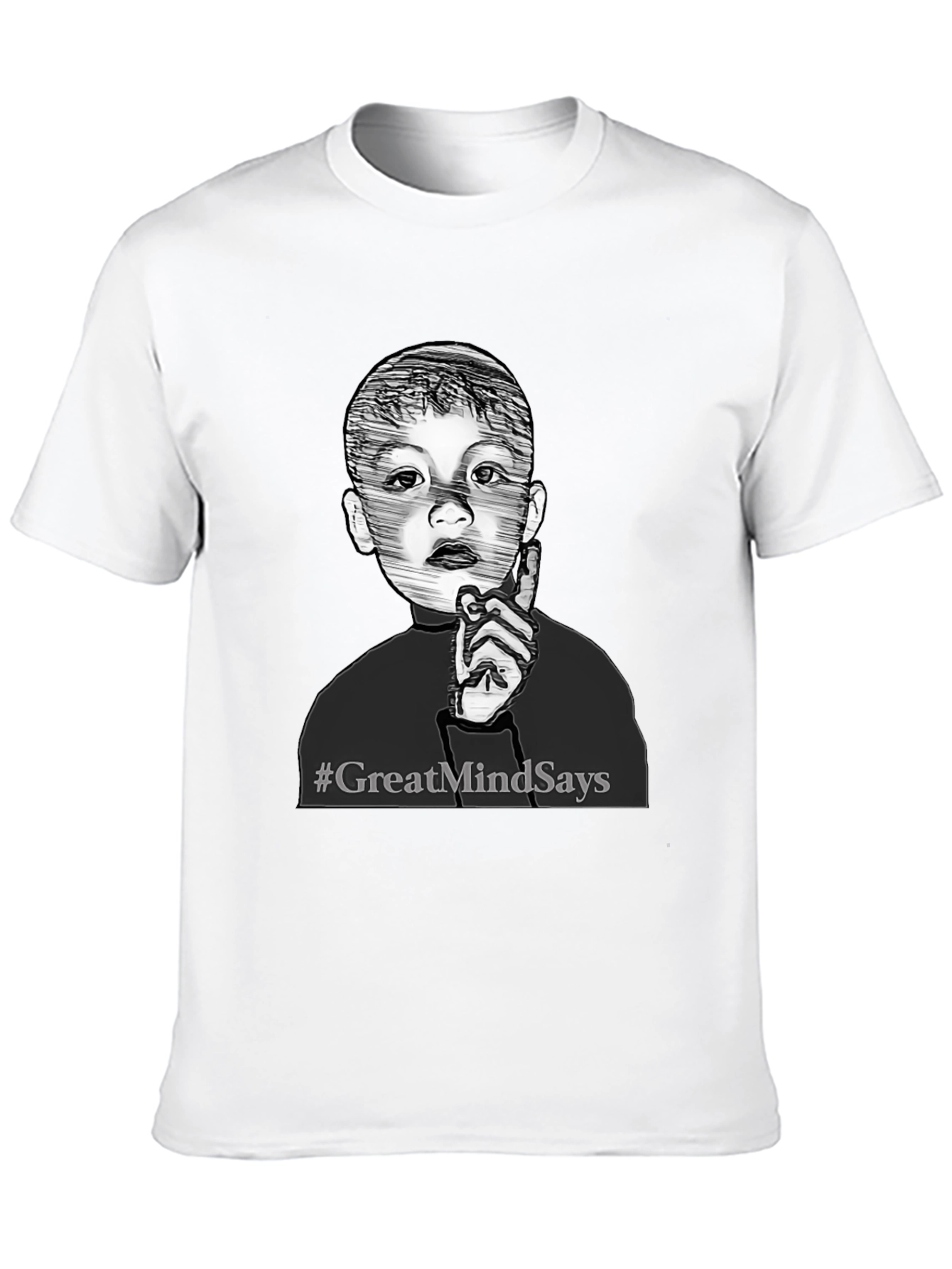 Black Great Mind Says Graphic Tee - Stylish Black T-Shirt view 10