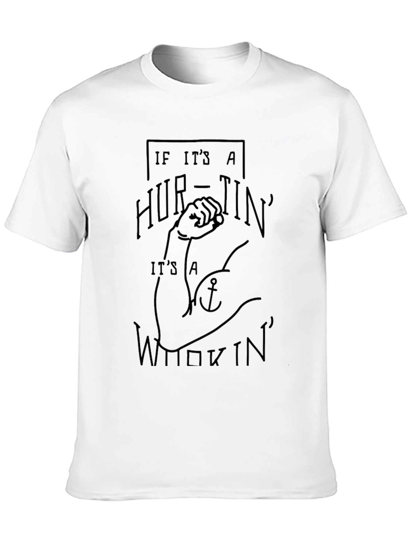 Black Hurtin' Whookin' T-Shirt - Black Graphic Tee view 10