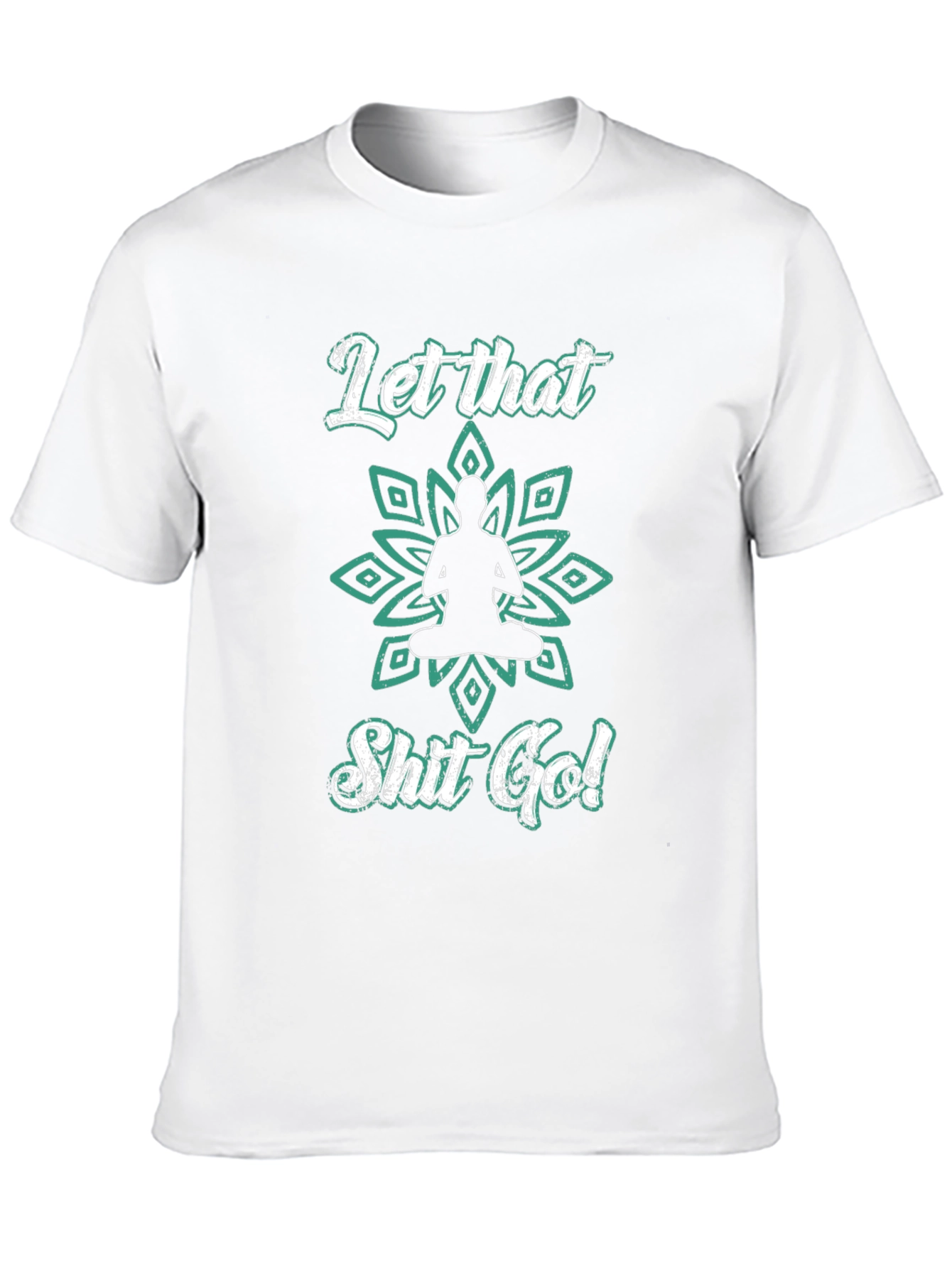 Black Let That Shit Go T-Shirt Funny Yoga Meditation Tee view 10