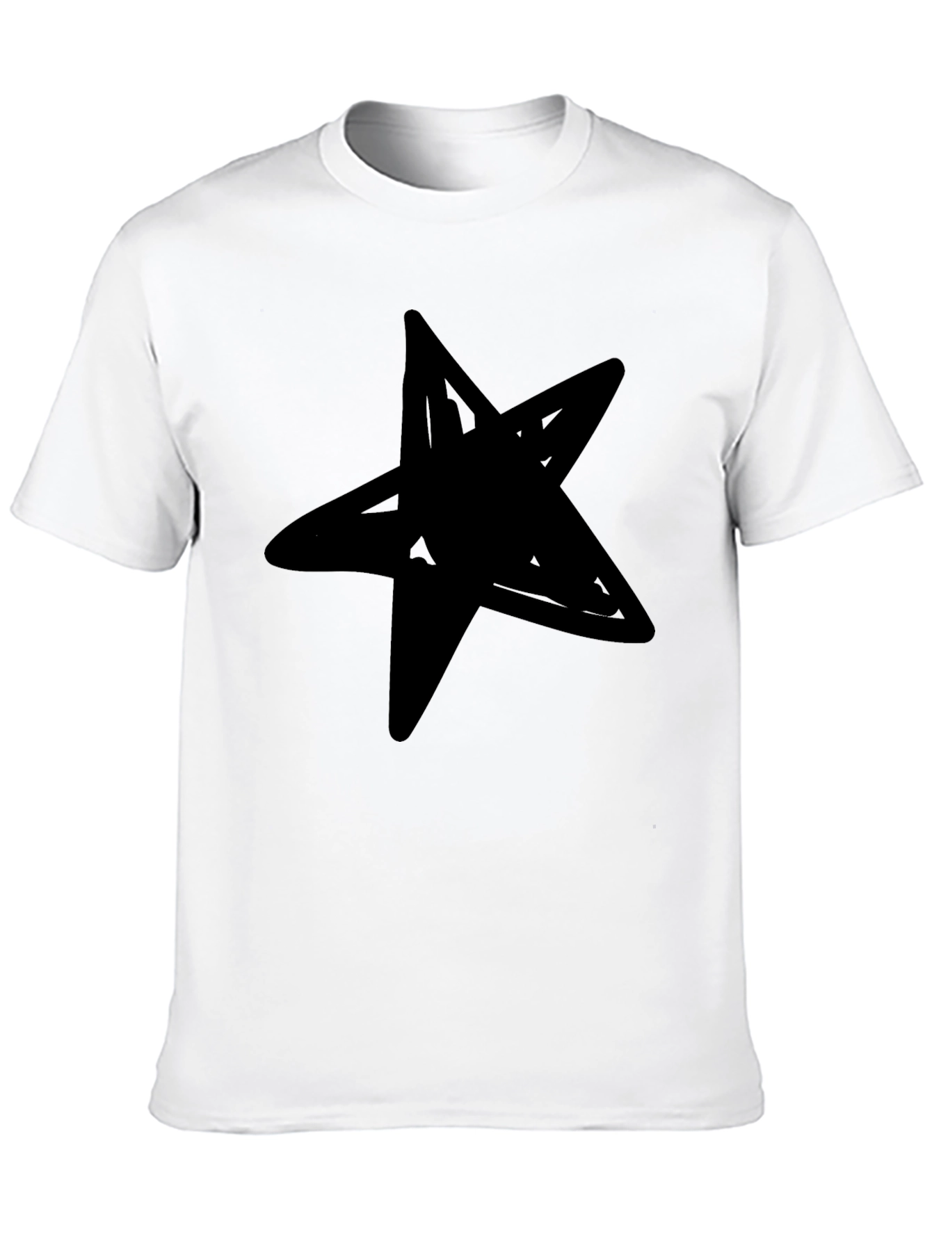 Black Black T-Shirt with Bold Star Graphic view 10