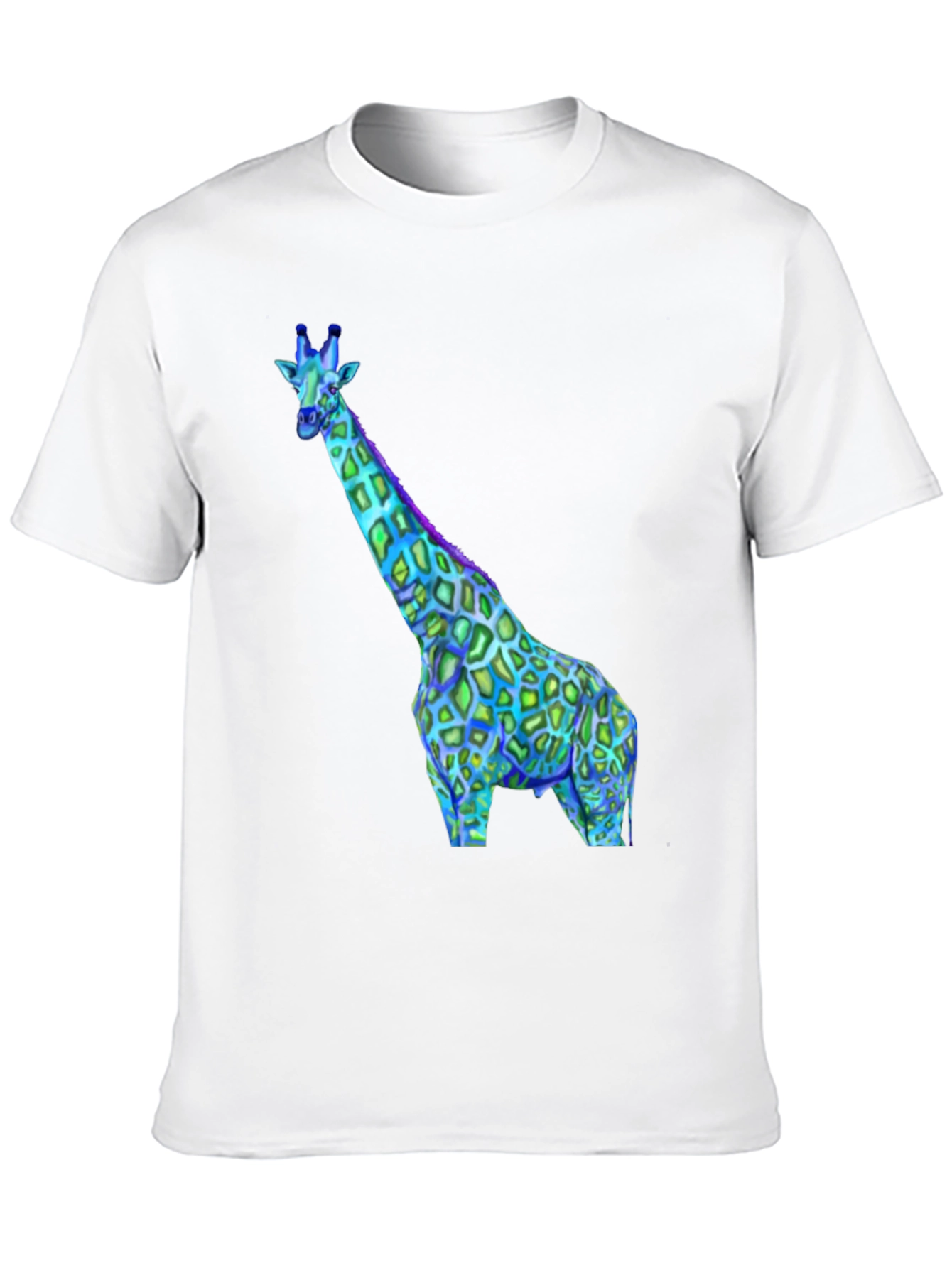 Black Neon Giraffe Graphic Tee - Black Crewneck Shirt view 10