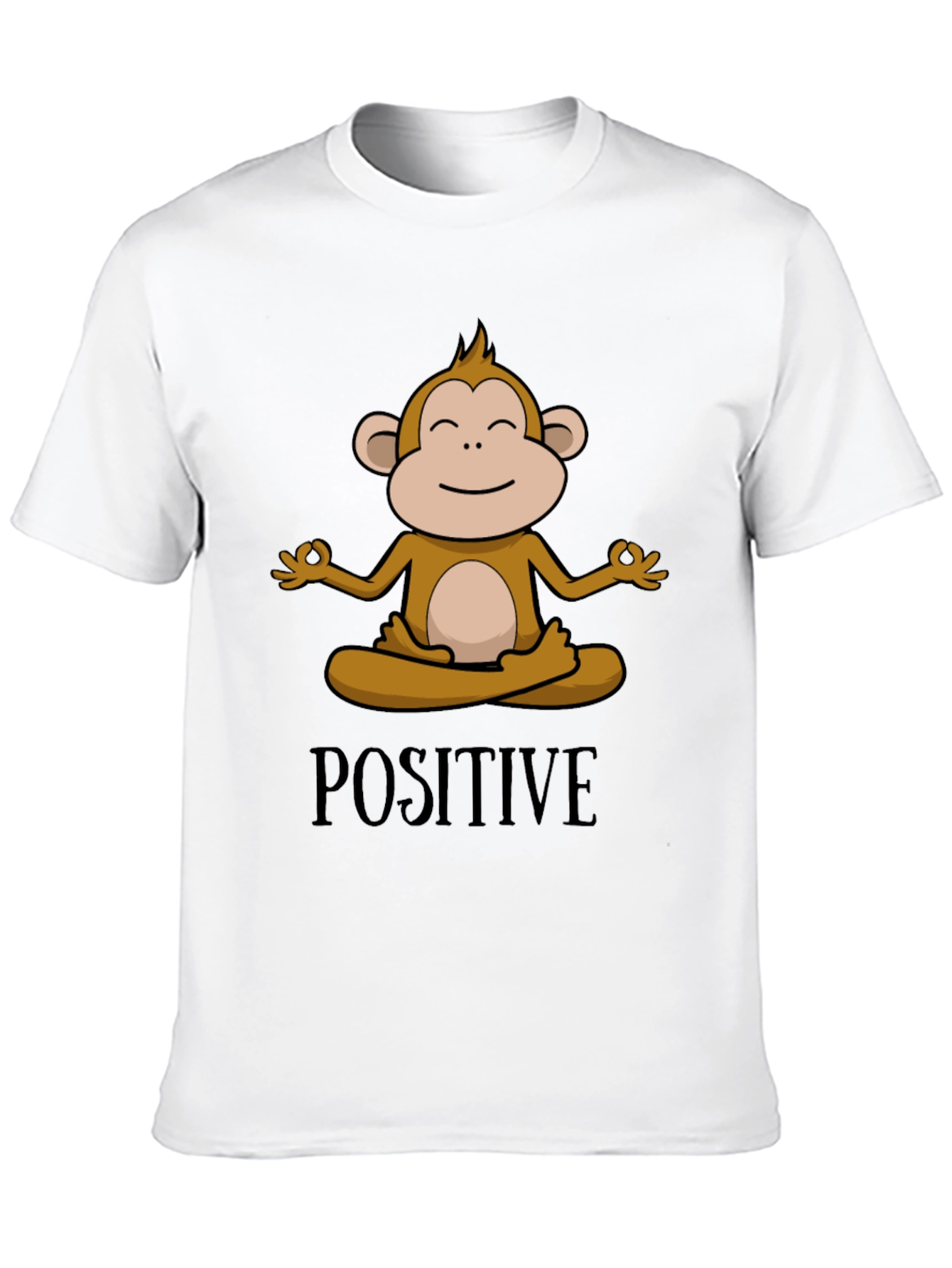Black Positive Monkey Meditation Graphic Tee view 10