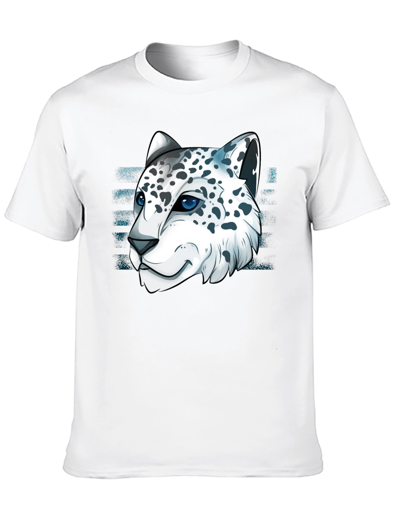 Black Snow Leopard Graphic Tee - Cool Cat Design view 10