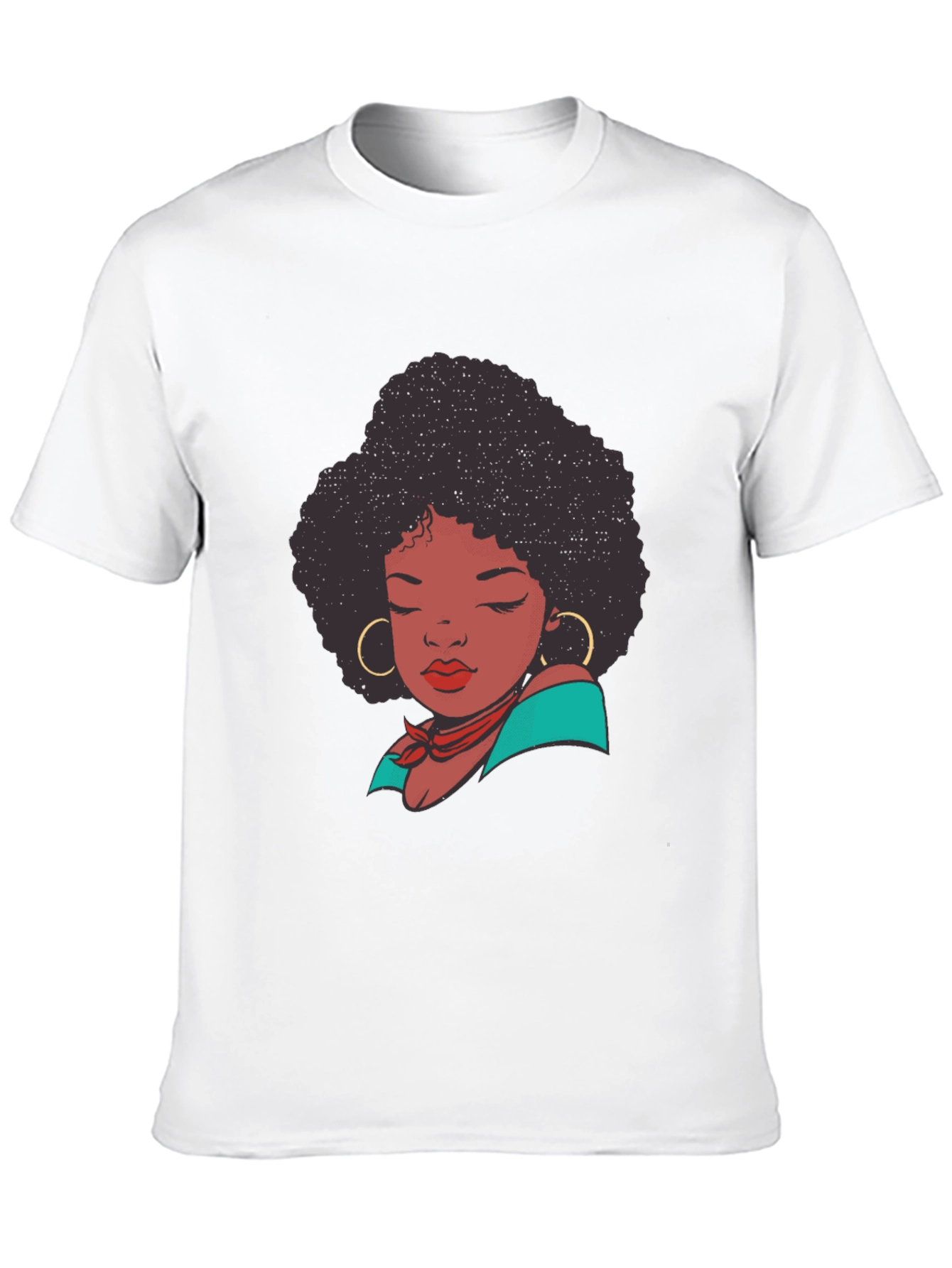 Black Afro Woman Graphic T-Shirt - Stylish Casual Tee view 10