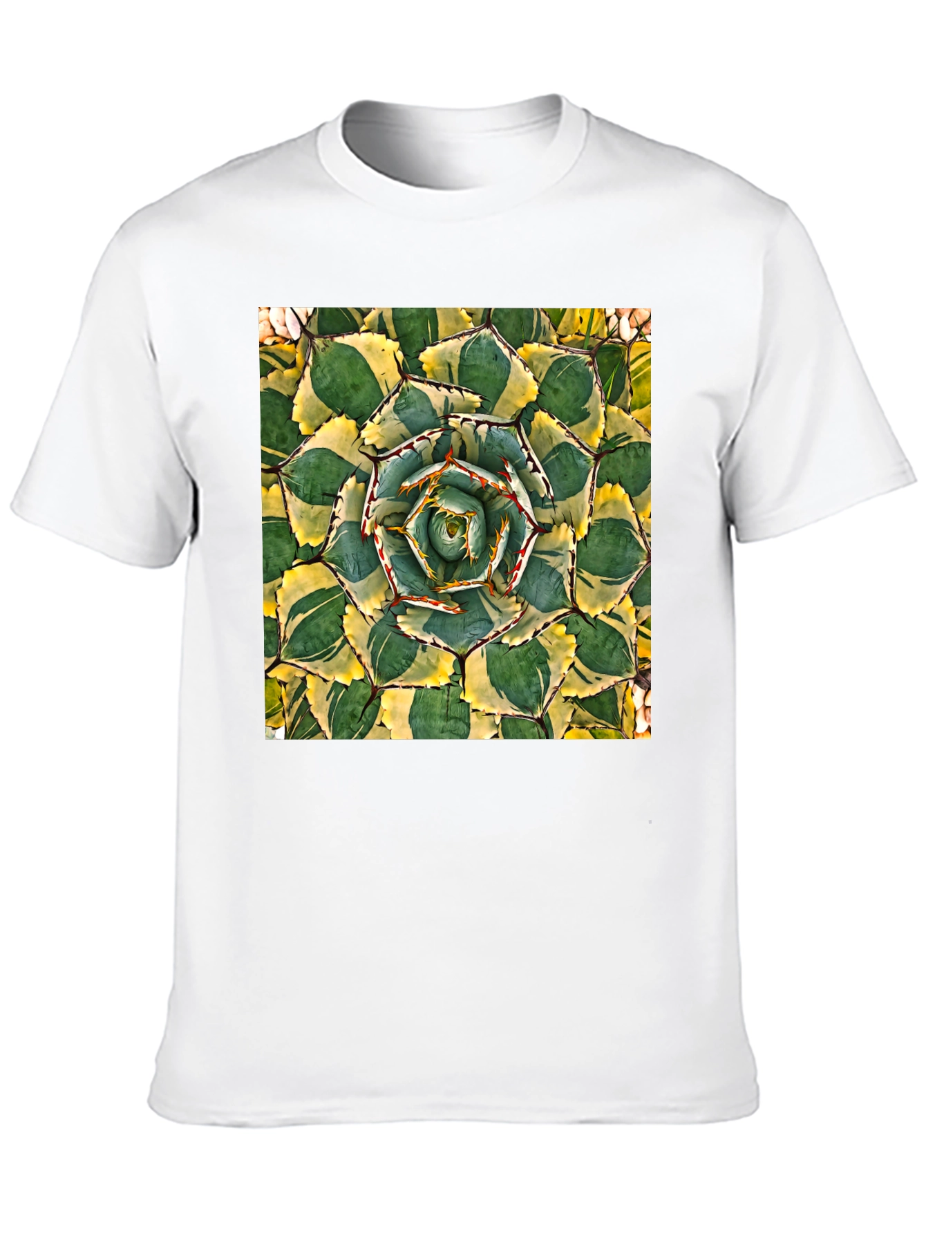 Black Agave Plant Graphic T-Shirt - Black Cotton Tee view 10