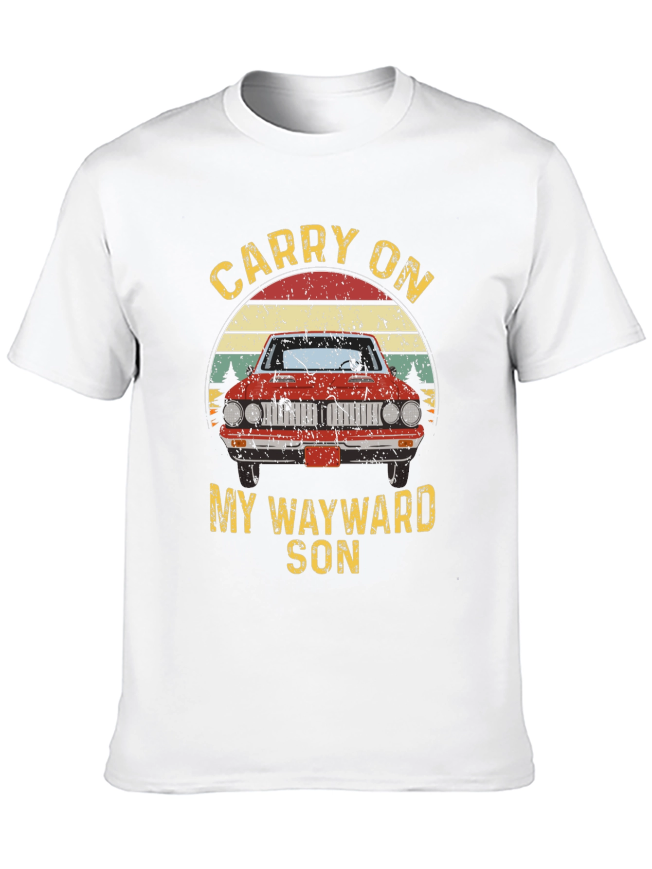 Black Carry On Wayward Son Graphic T-Shirt - Classic Car Design view 10