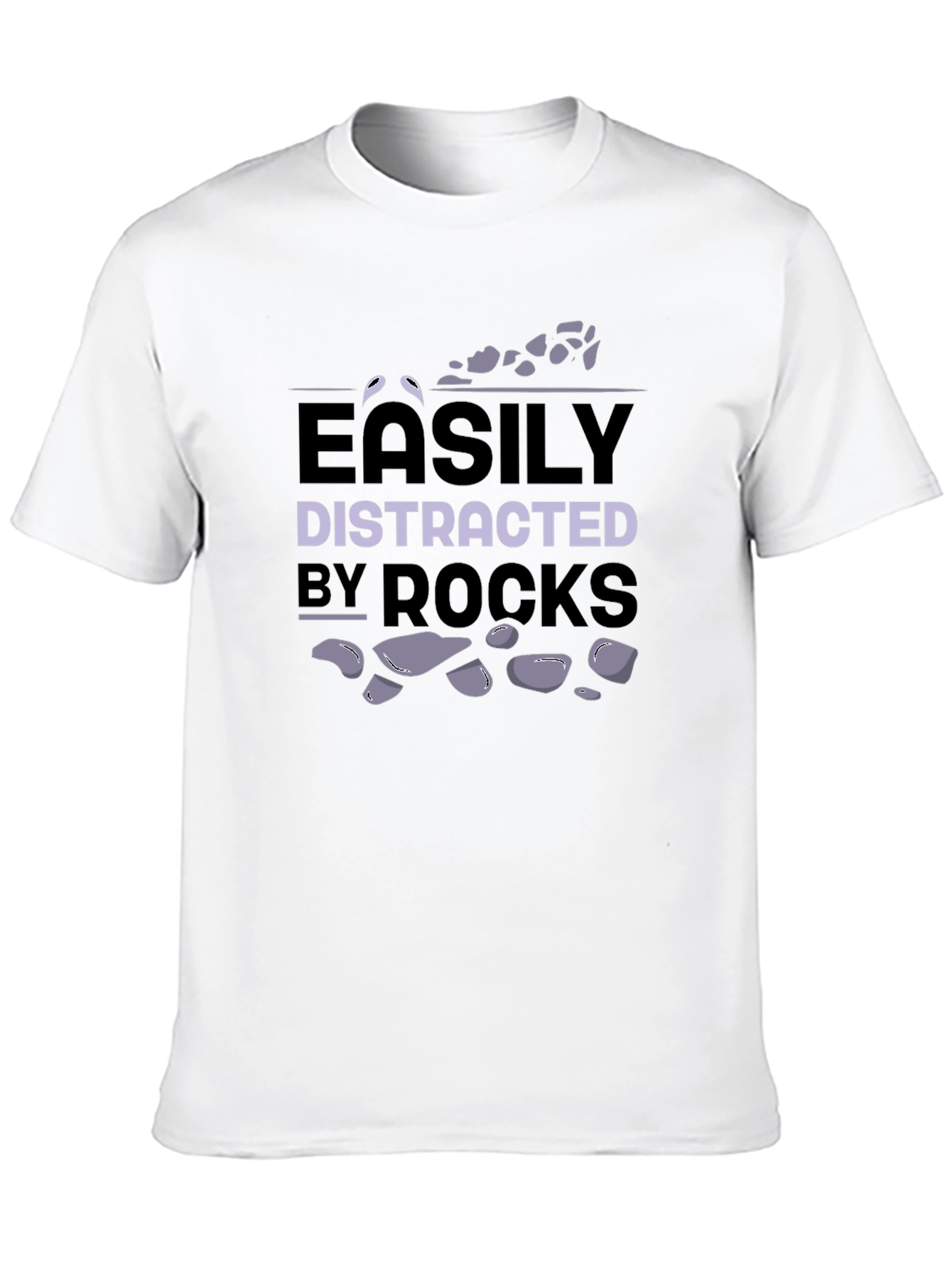 Black Easily Distracted By Rocks T-Shirt - Black Cotton view 10