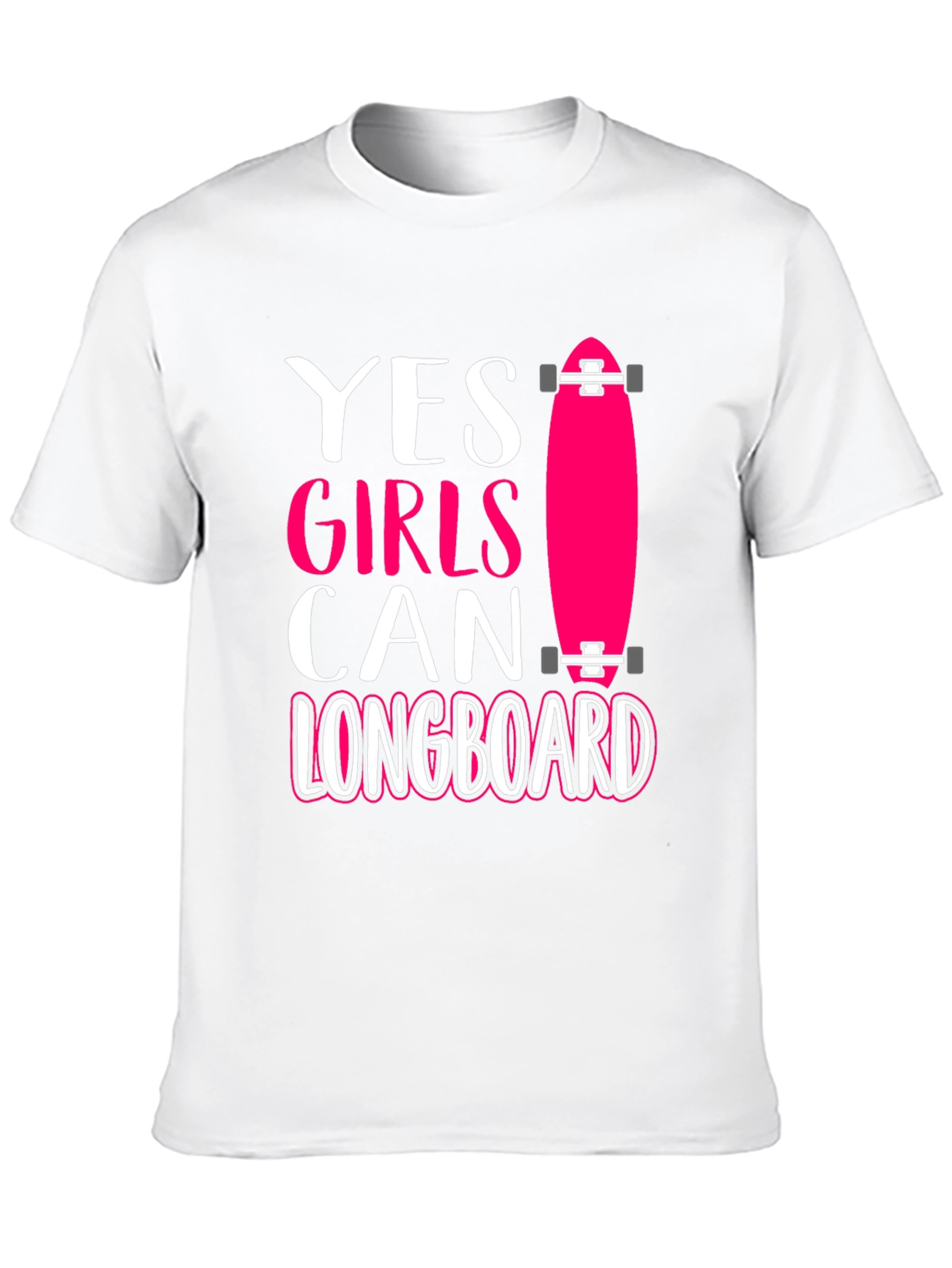 Black Yes Girls Can Longboard Graphic Tee view 10