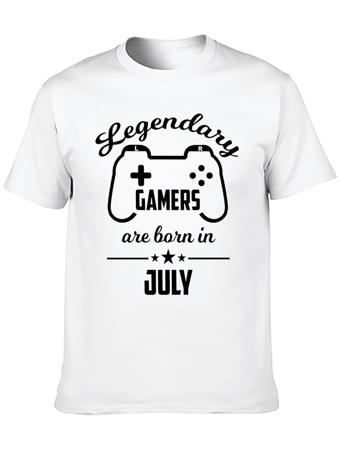 Black Legendary Gamers Born in July Black T-Shirt view 10