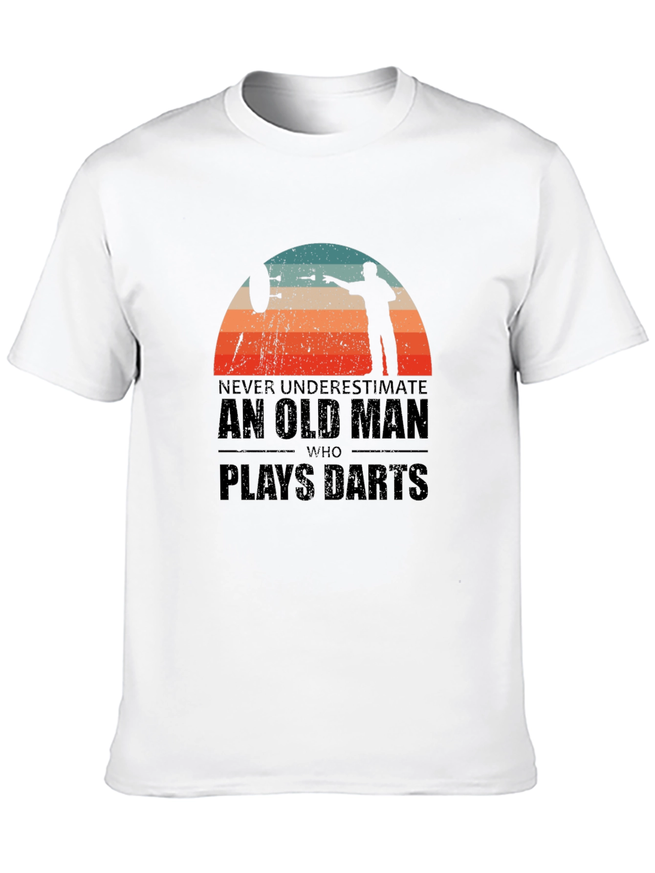 Black Never Underestimate Old Man Darts T-Shirt view 10