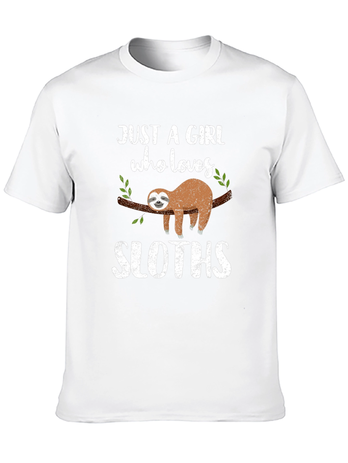 Black Just a Girl Who Loves Sloths T-Shirt view 10