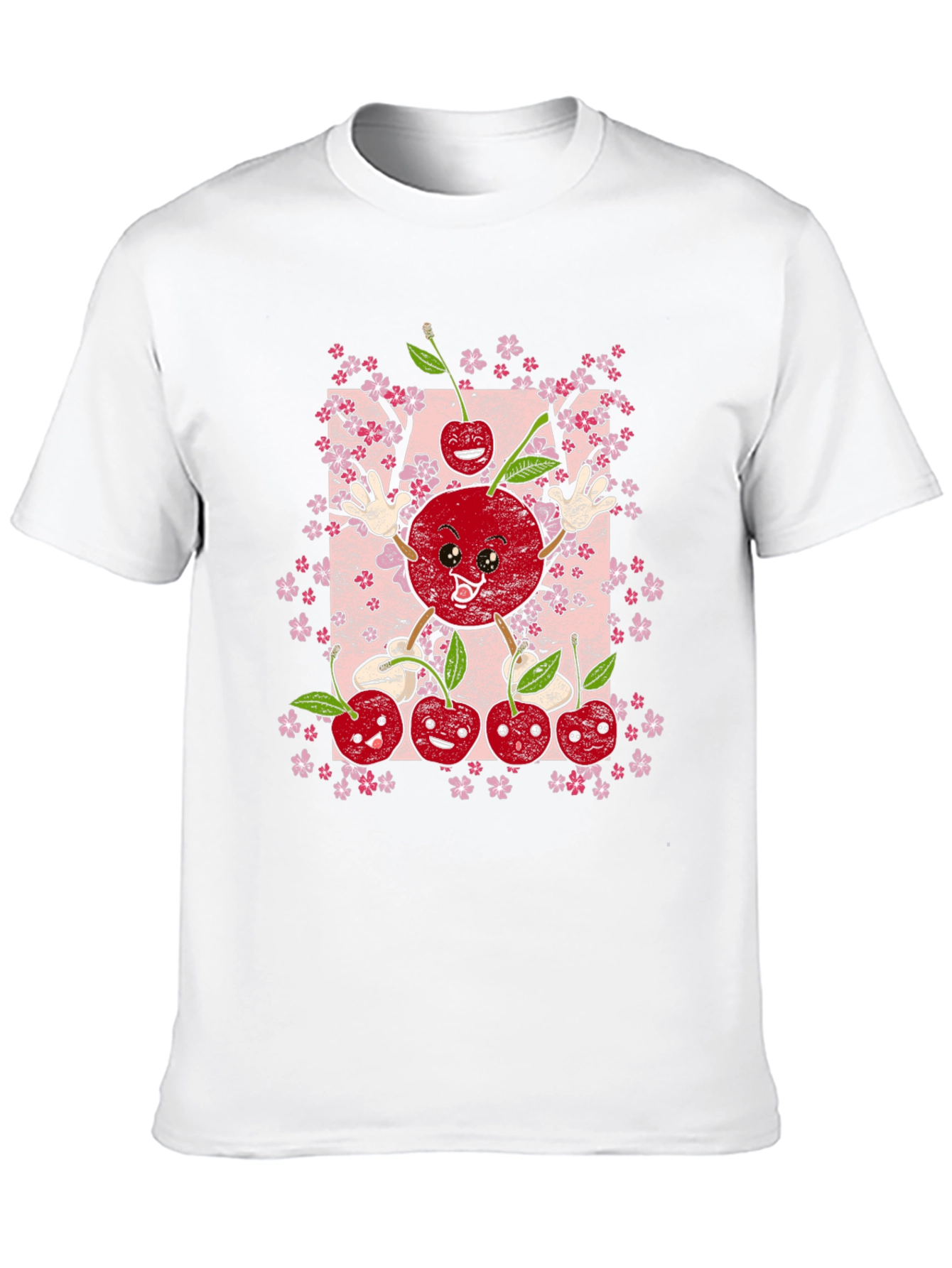 Black Cherry Blossom T-Shirt - Cute Fruit Graphic Tee view 10