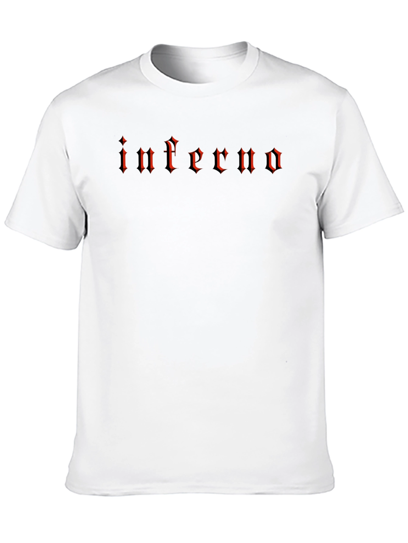 Black Inferno Red Gothic Lettering Black T-Shirt view 10