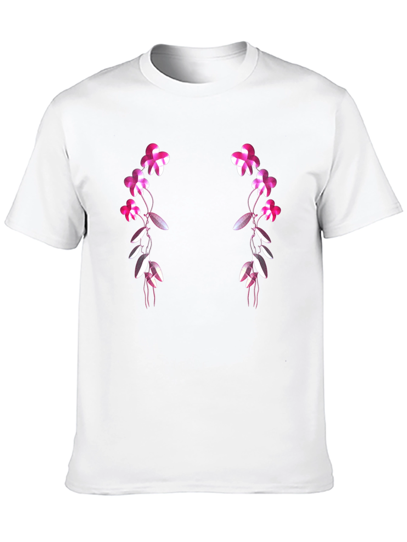 Black Floral Vines Graphic T-Shirt - Black view 10