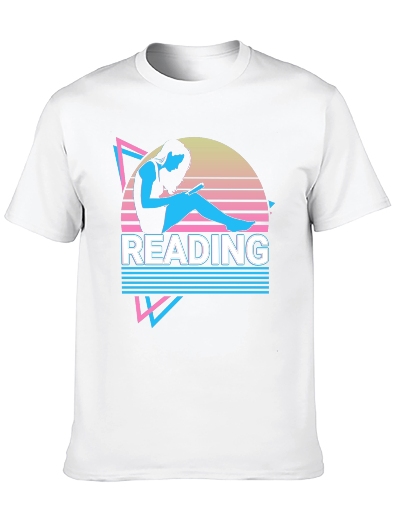Black Retro Reading T-Shirt - 80s Style Reader Tee view 10