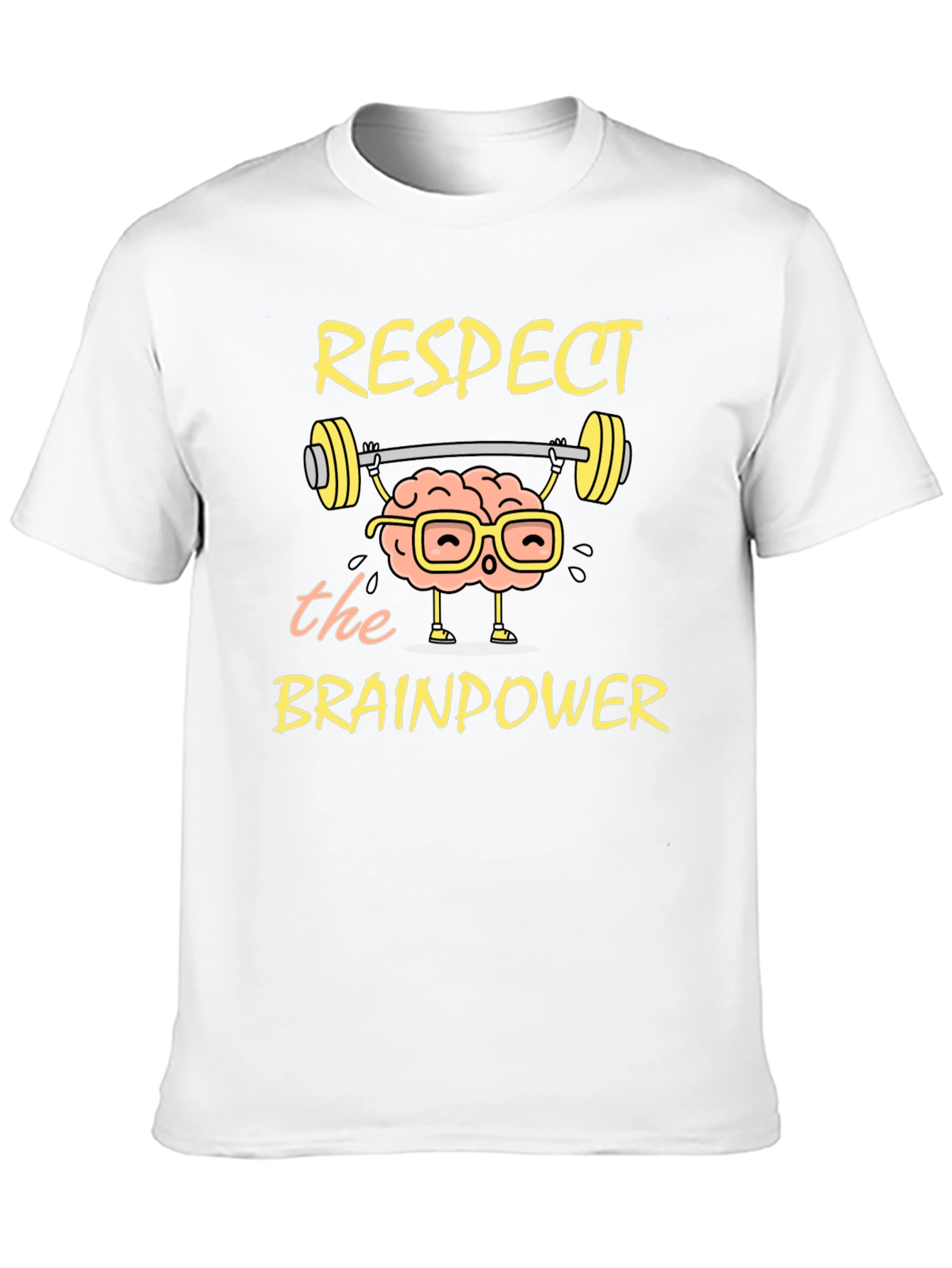 Black Respect the Brainpower T-Shirt - Smart & Funny Tee view 10