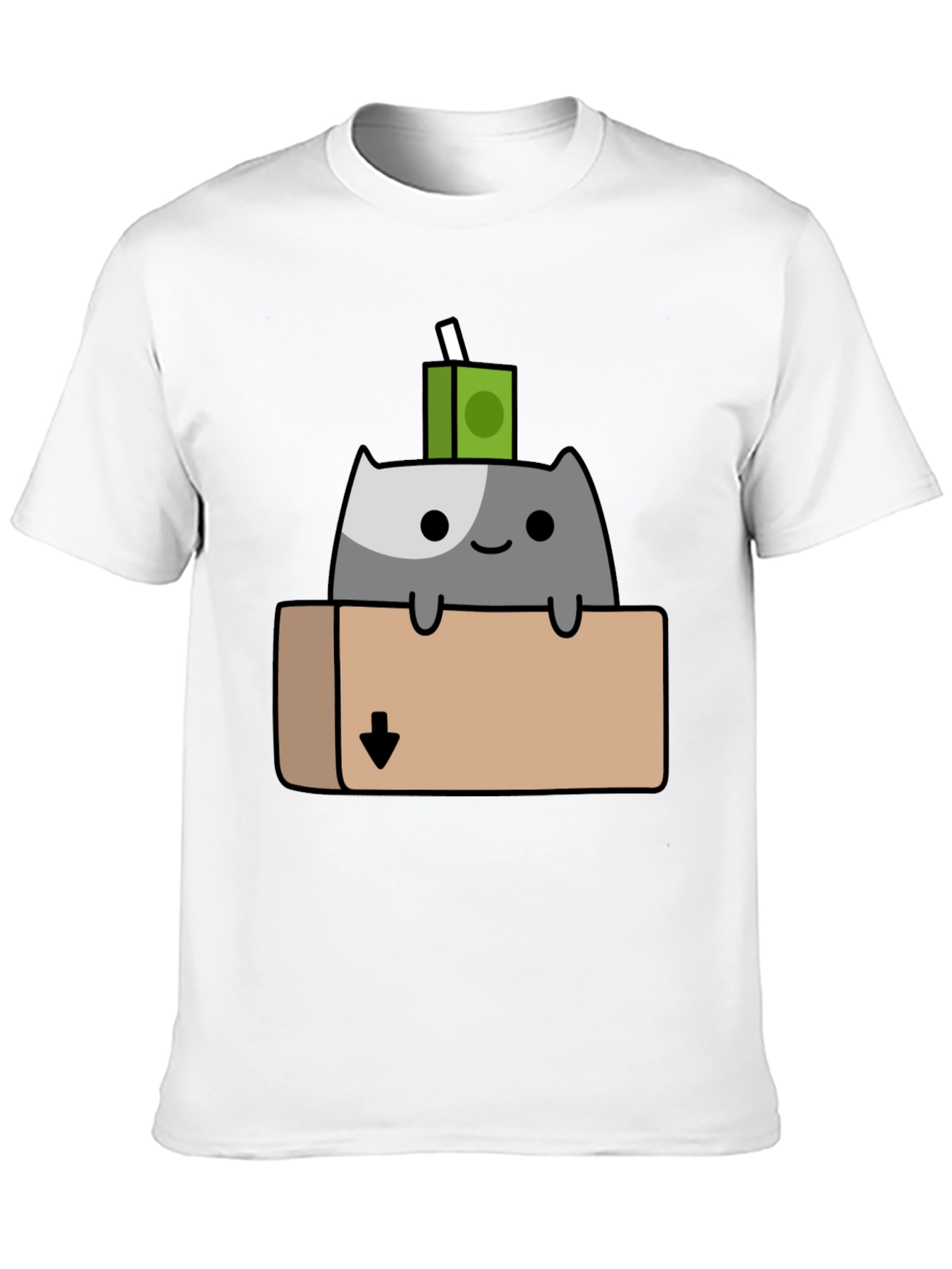 Black Cat in Box T-Shirt - Quirky Cartoon Design view 10