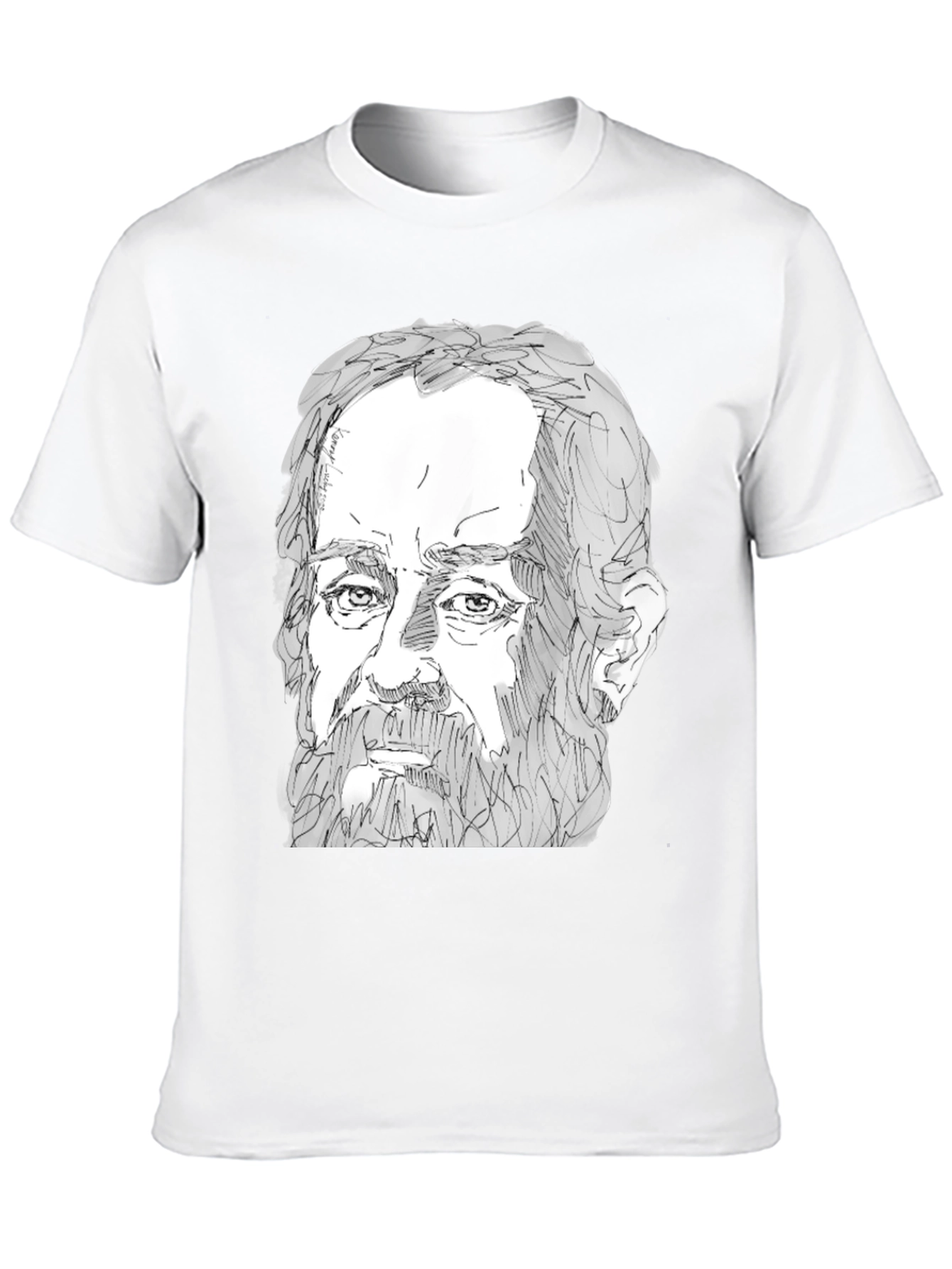 Black Sketch Portrait Black T-Shirt view 10