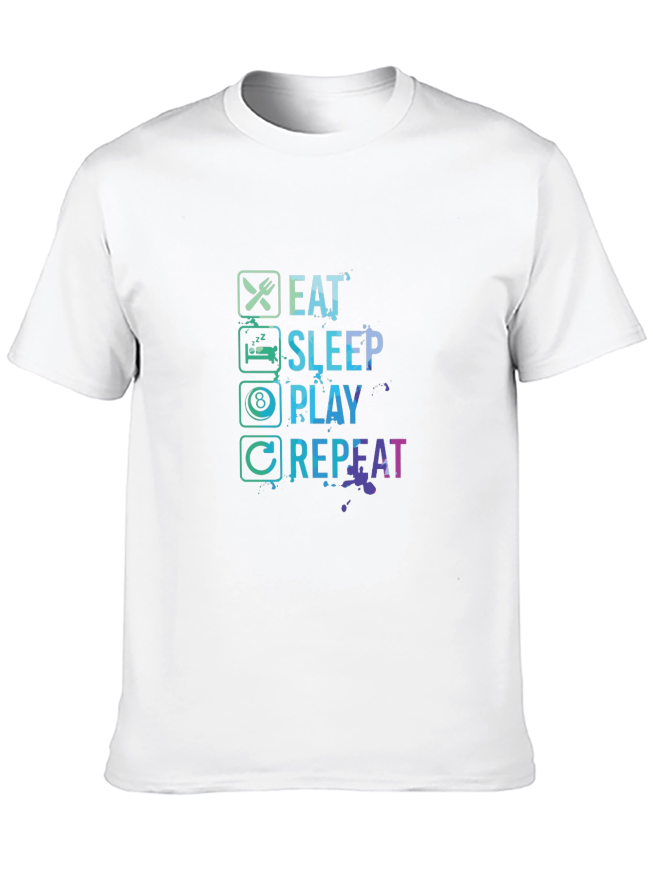 Black Eat Sleep Play Repeat T-Shirt - Gamer Tee view 10