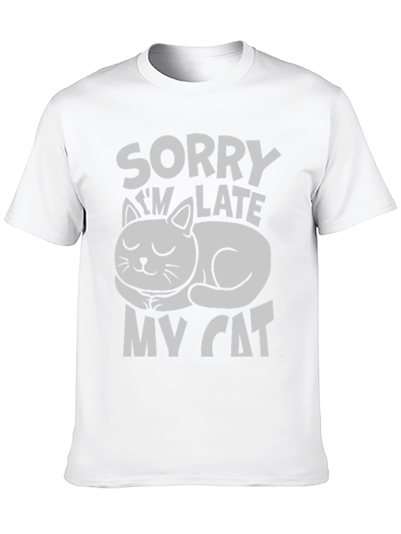 Black Sorry I'm Late My Cat T-Shirt view 10
